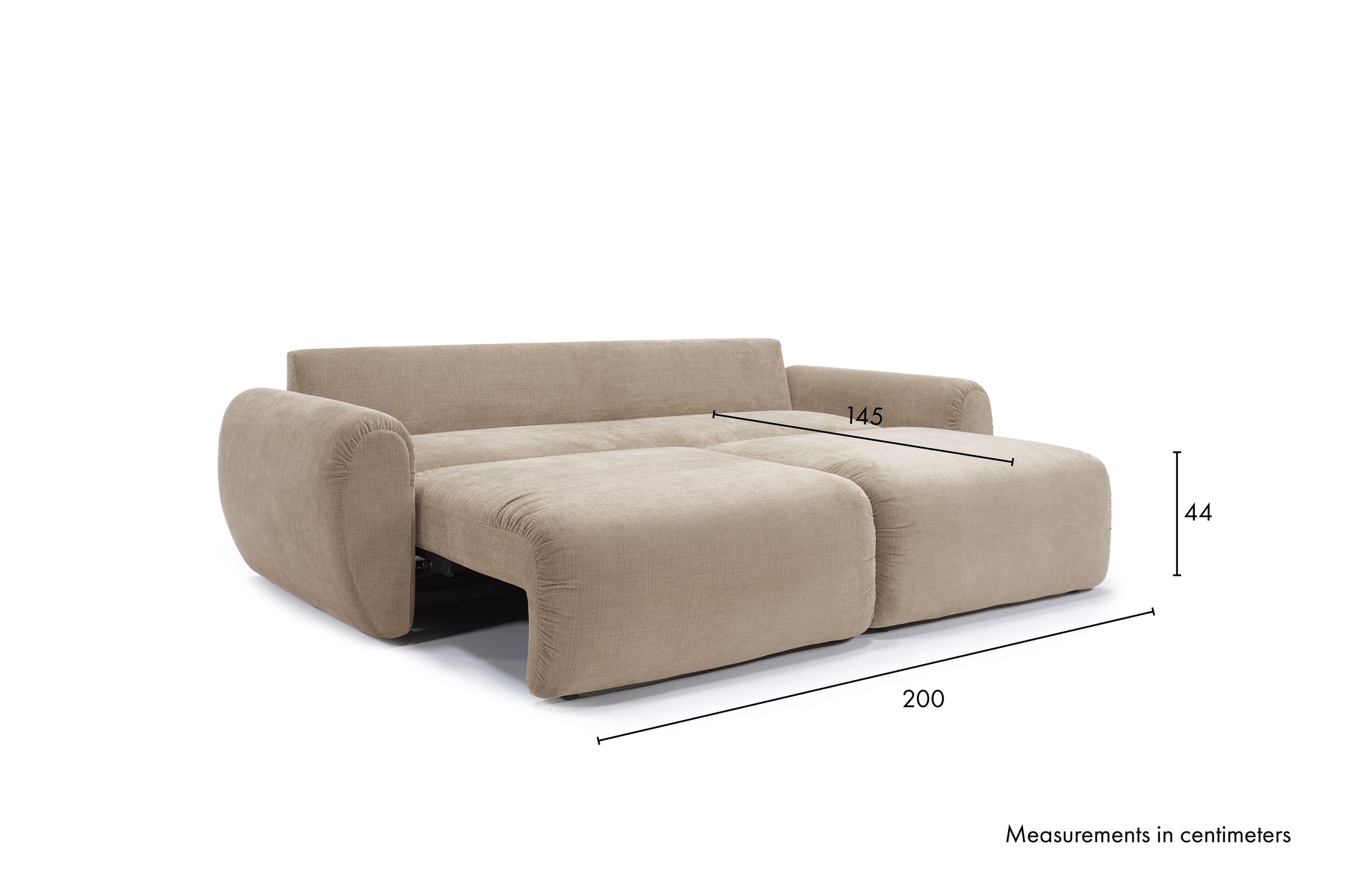 Schlafsofa Norum mit Curve-Armlehnen