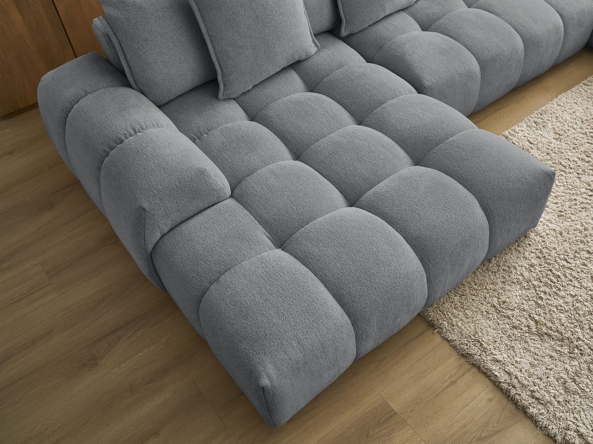 Bobochic Everest Wohnlandschaft, 14 Kissen Melange-Stoff Dunkelgrau Ecke links