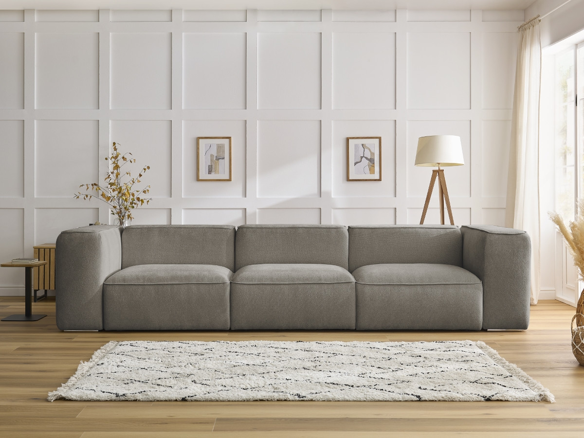 Bobochic Zephyr Sofa 3-Sitzer Strukturstoff Taupe