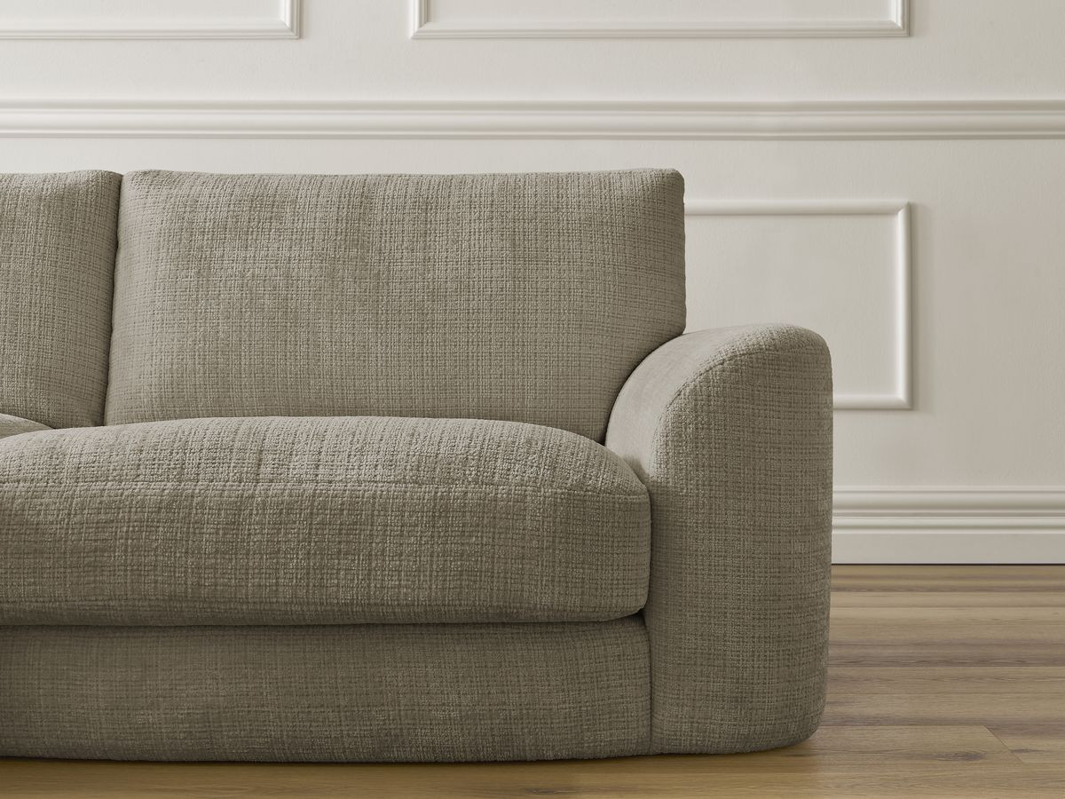 Bobochic Leonore Ecksofa Strukturstoff Taupe Ecke links