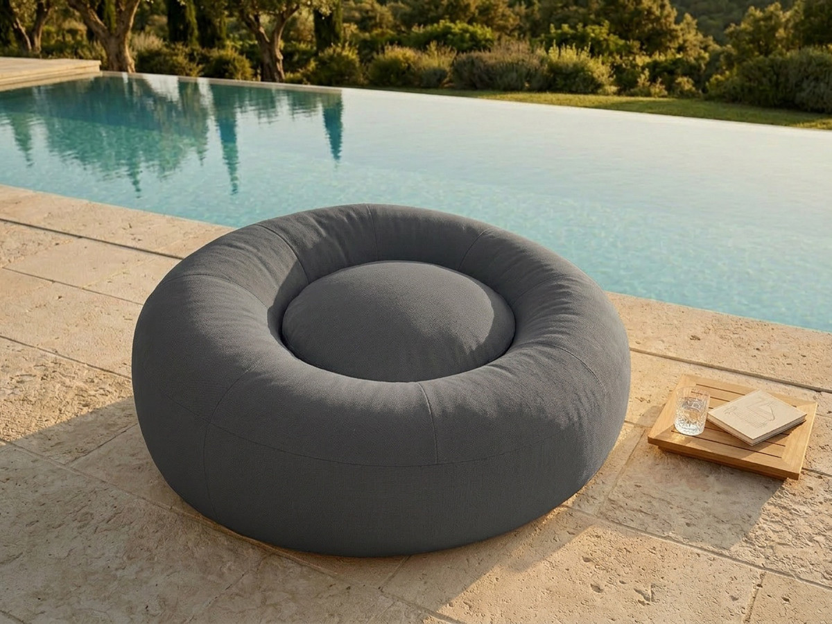Bobochic Eloane Pouf Stoff Dunkelgrau, 150 cm