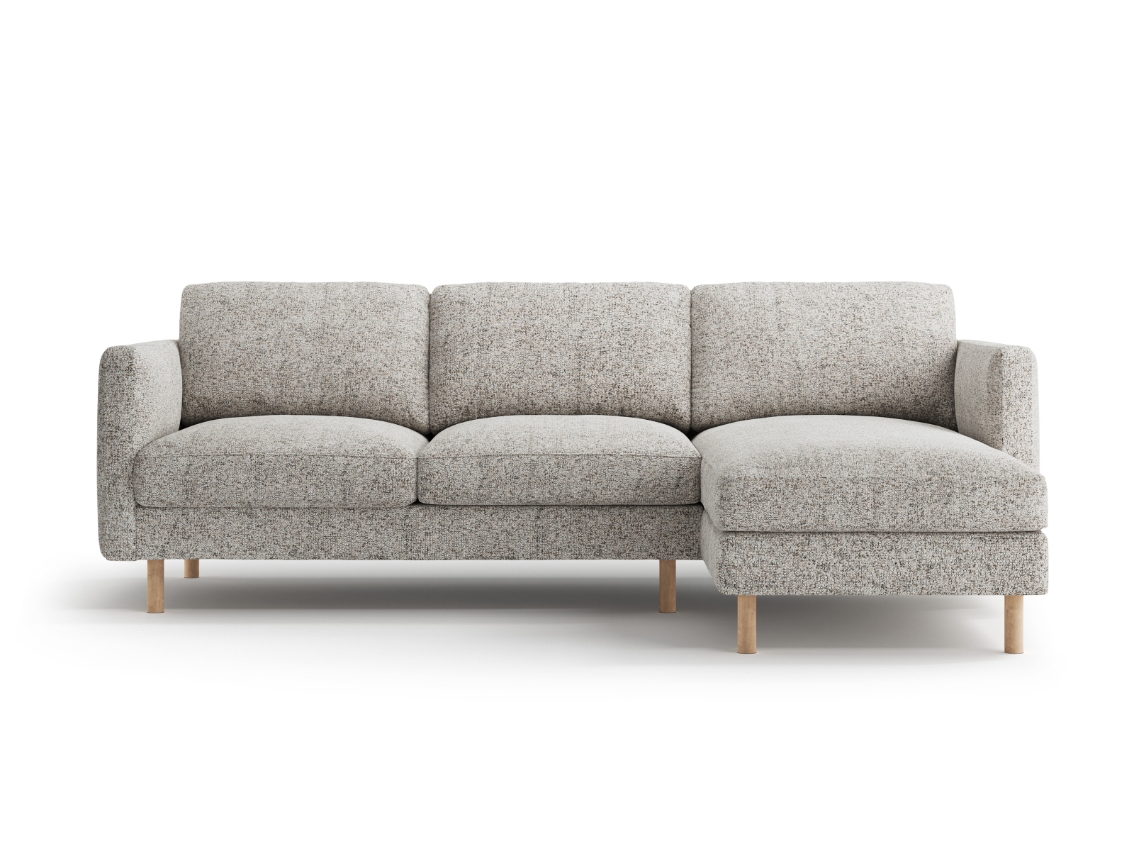 Micadoni Ecksofa Eden Groß 3-Sitzer Rechts Strukturierter Stoff Beige Melange