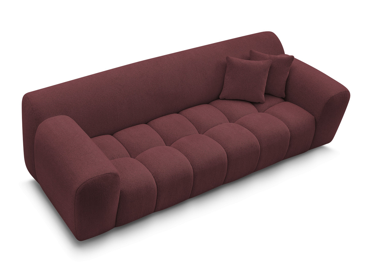 Bobochic Melisse Sofa 3-Sitzer Melange-Stoff Rot