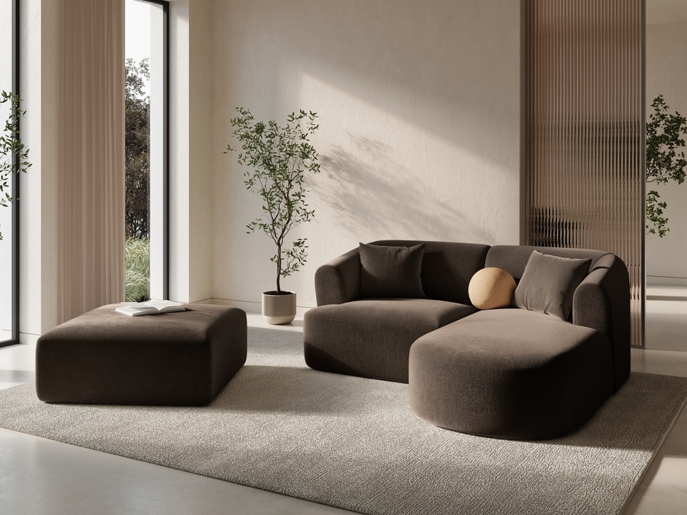 Cosmopolitan Design Pouf Campi Samt Vogue Schokolade