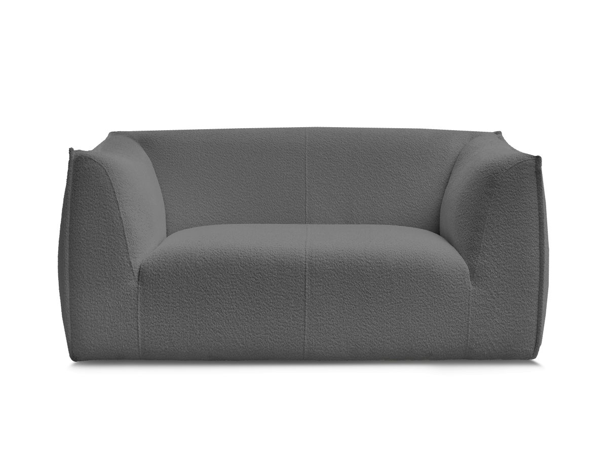 Bobochic Giorgia Sofa 2-Sitzer Bouclé-Stoff Dunkelgrau