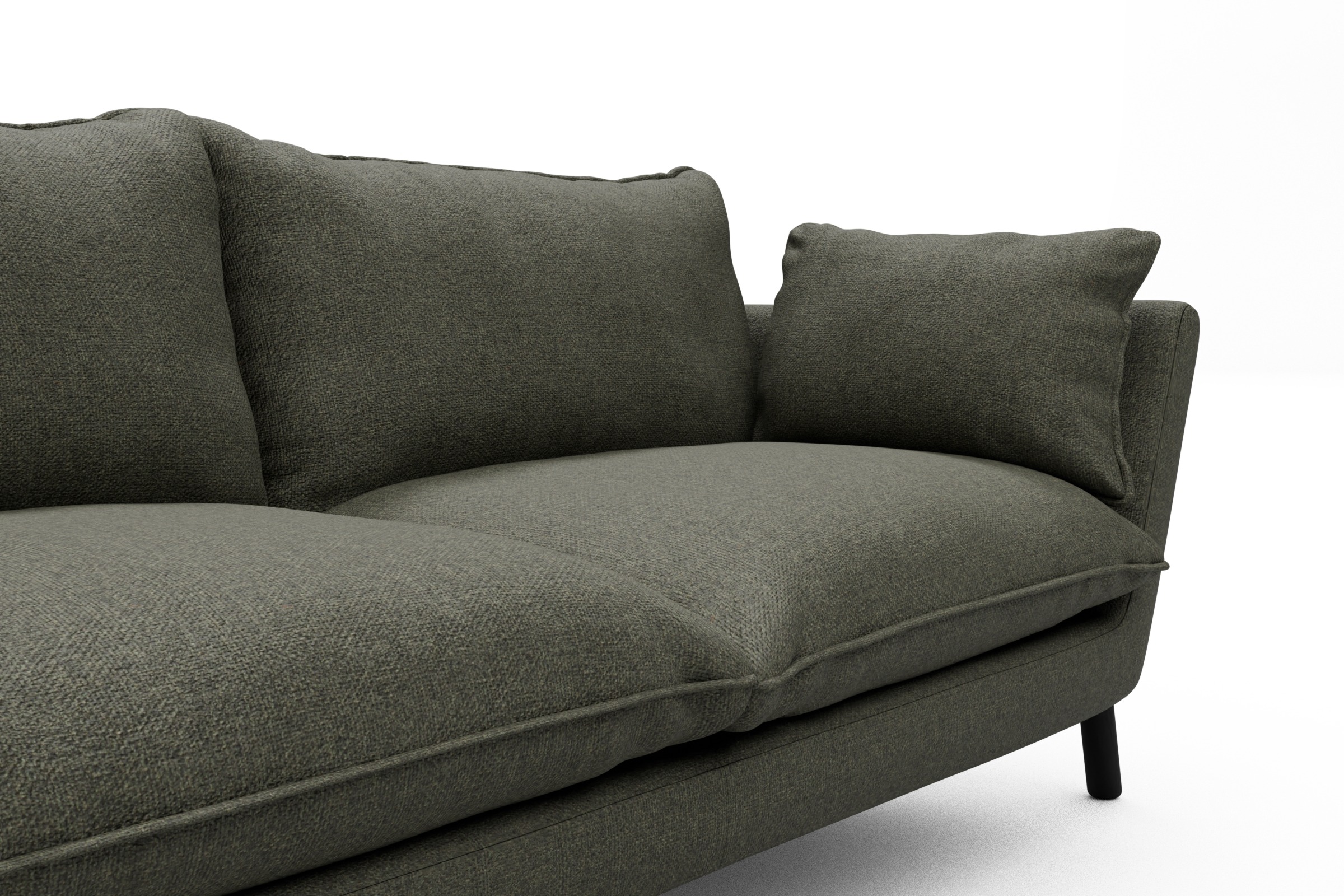 Sofa Emil PREMIUM 3-Sitzer Beinfarbe Eiche Schwarz Sama-Winter-Moss