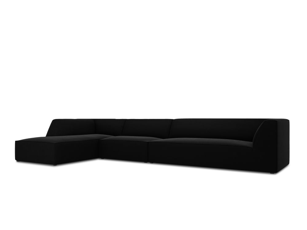 Cosmopolitan Design Ecksofa Siena 5-Sitzer Samt Salvador Schwarz Links