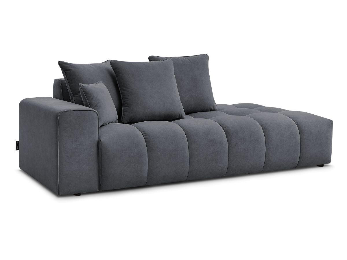 Bobochic Mont-blanc Sofa 4-Sitzer Samt Dunkelgrau Armlehne links