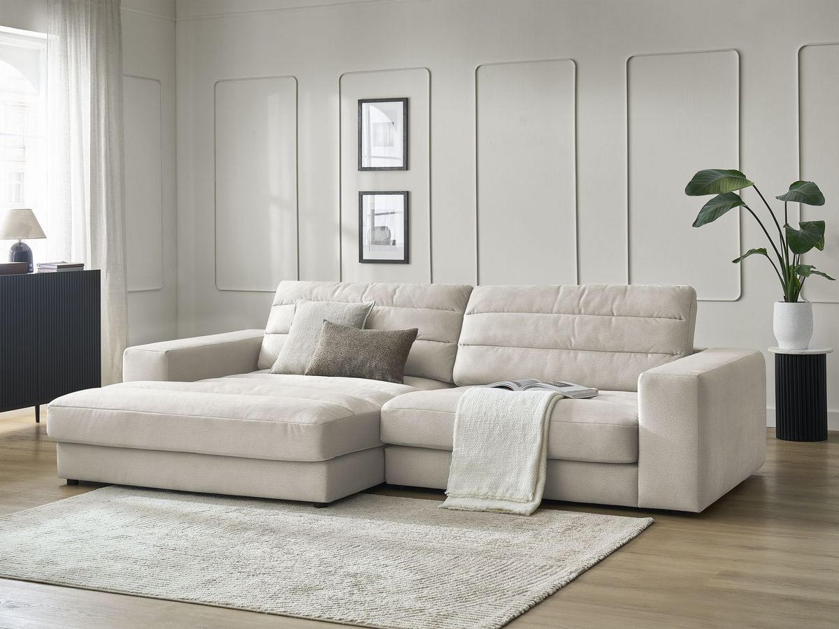 Bobochic Sierra Ecksofa Samt Beige Ecke links