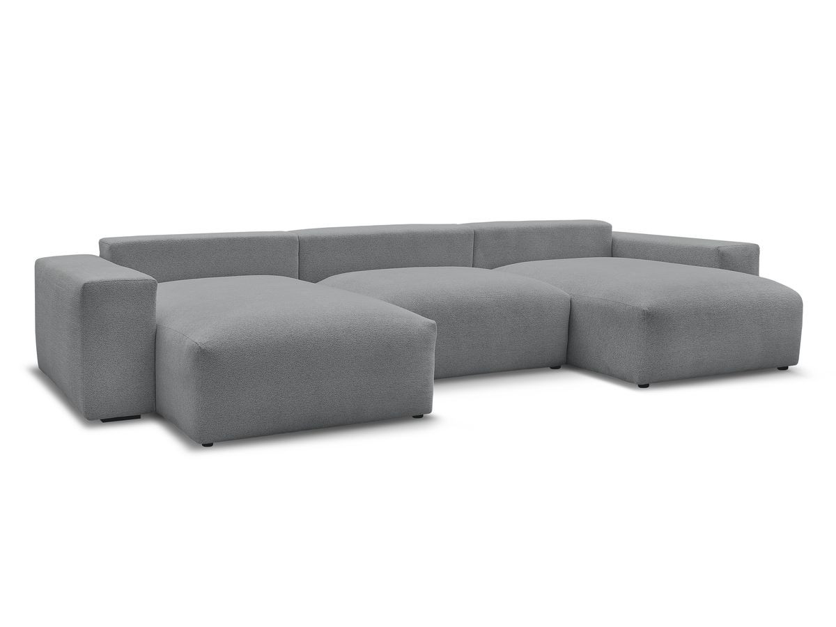 Bobochic Voltaire Wohnlandschaft 420 × 174 cm Melange-Stoff Dunkelgrau