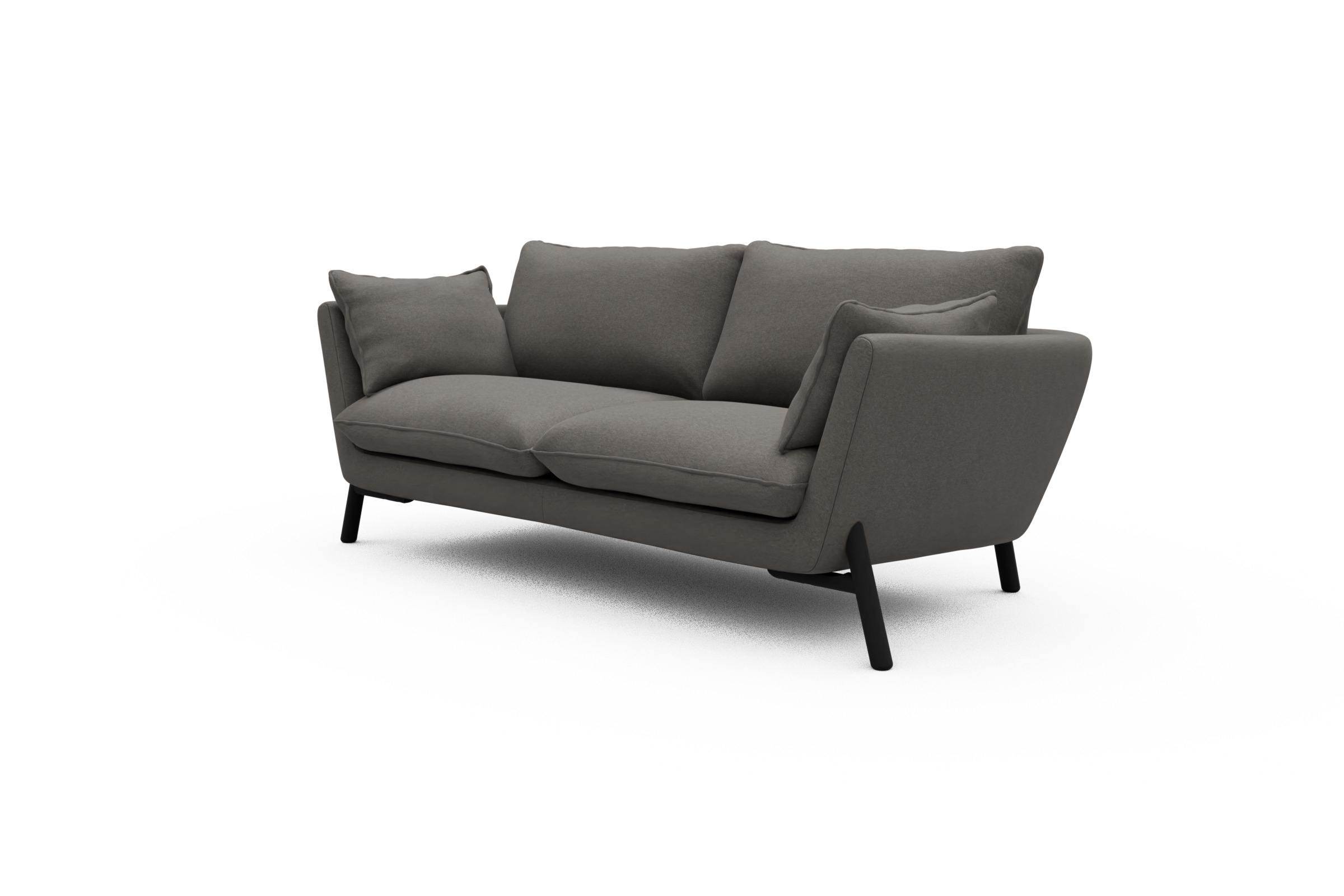 Sofa Emil 2-Sitzer Beinfarbe Eiche Schwarz Satya-Taupe