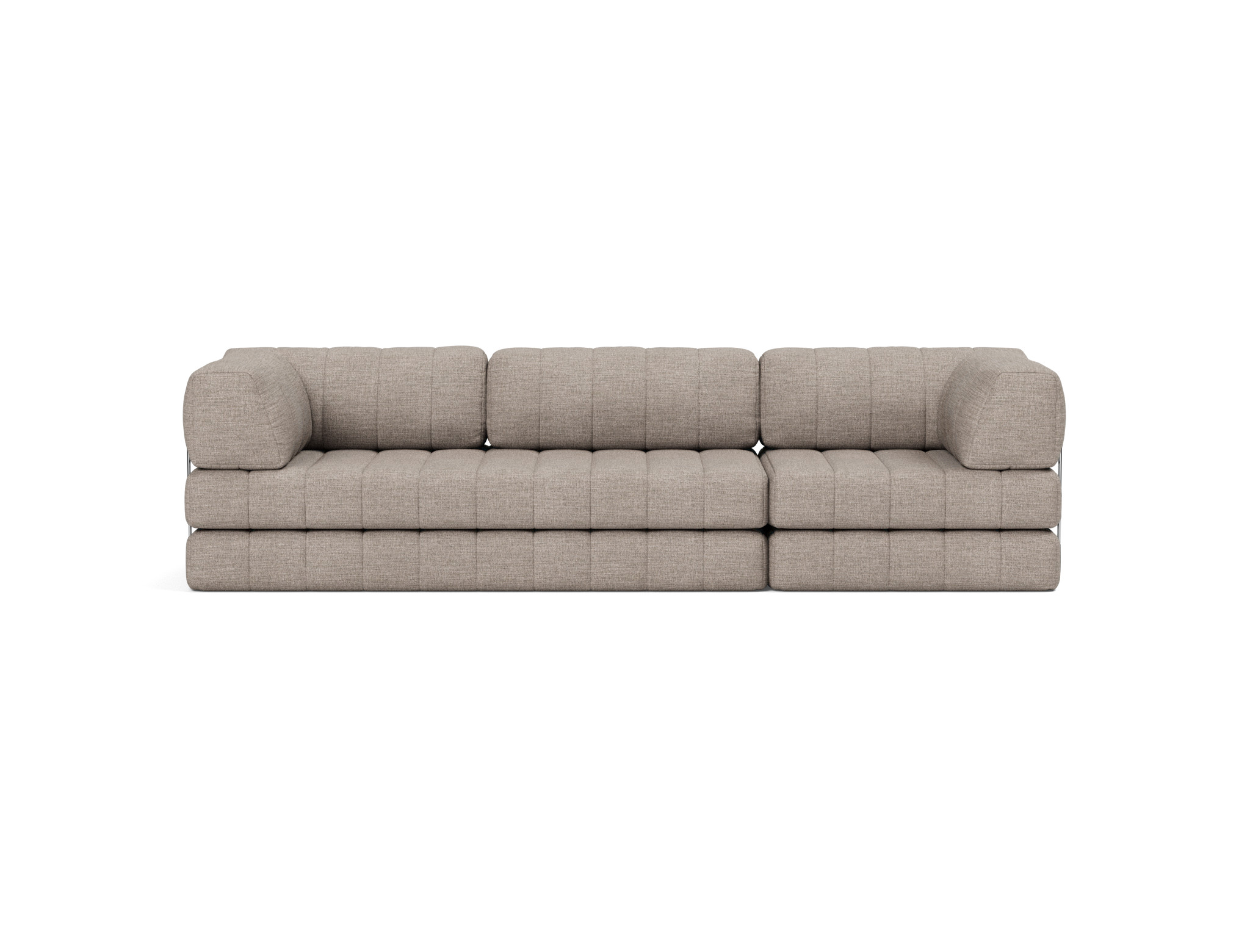 Schlafsofa CozyPad Grand mit Armlehnen Chenille Yuveno 472-Warm-Grey