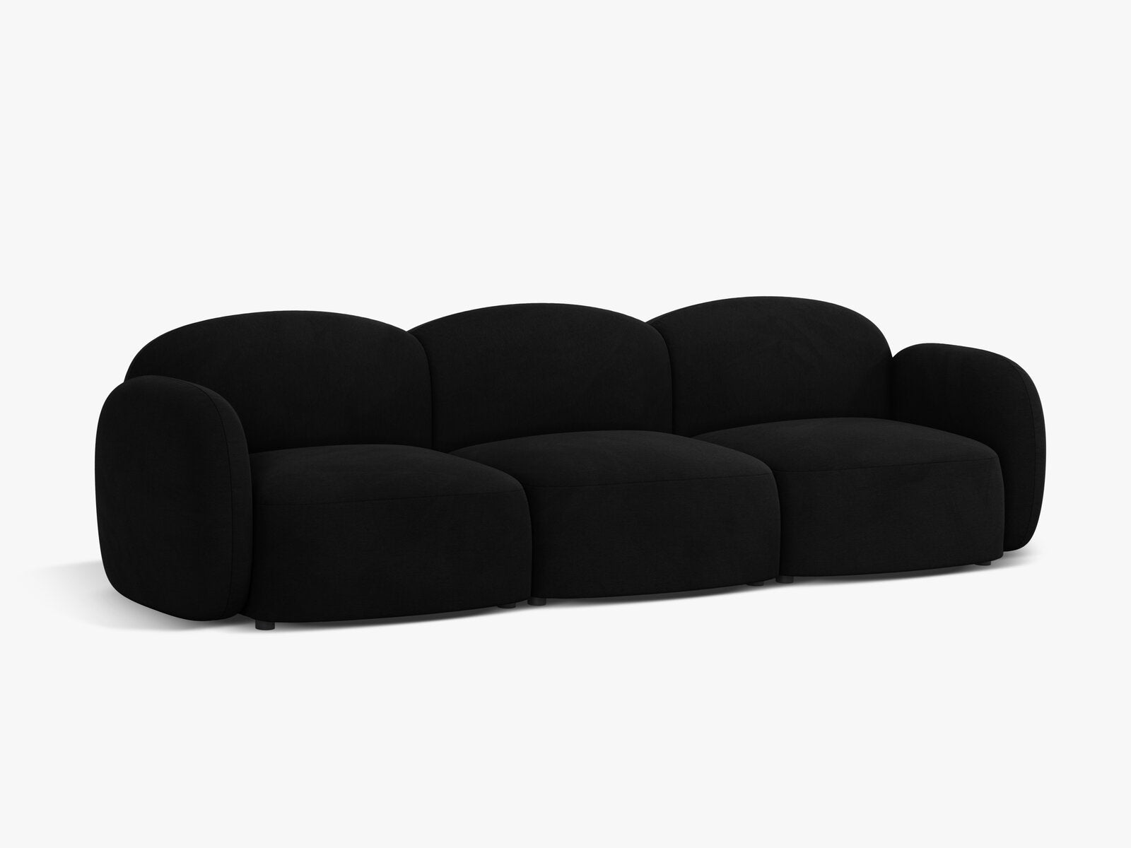 Micadoni Sofa Blair 3-Sitzer Samt Casino Schwarz