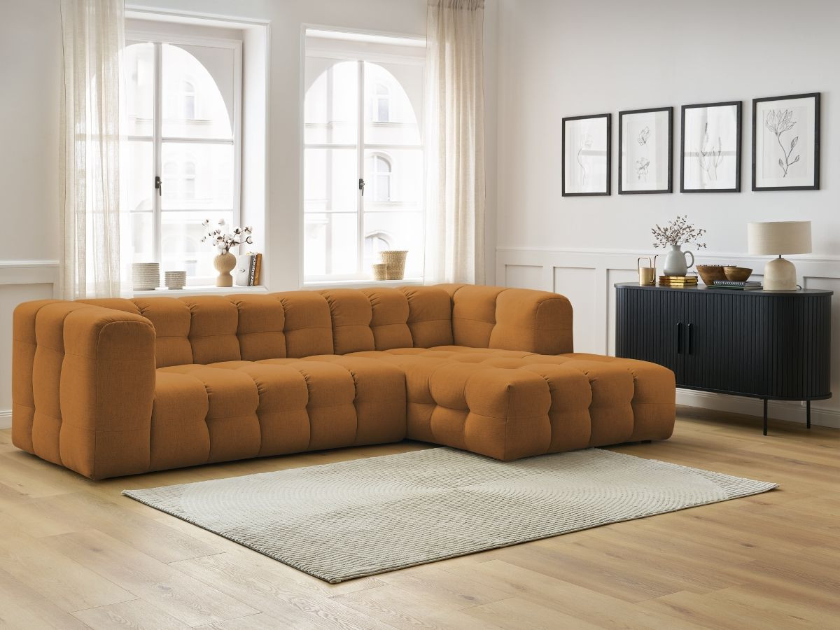 Bobochic Cloud Ecksofa 288 × 184 cm Stoff Gelb Ecke rechts