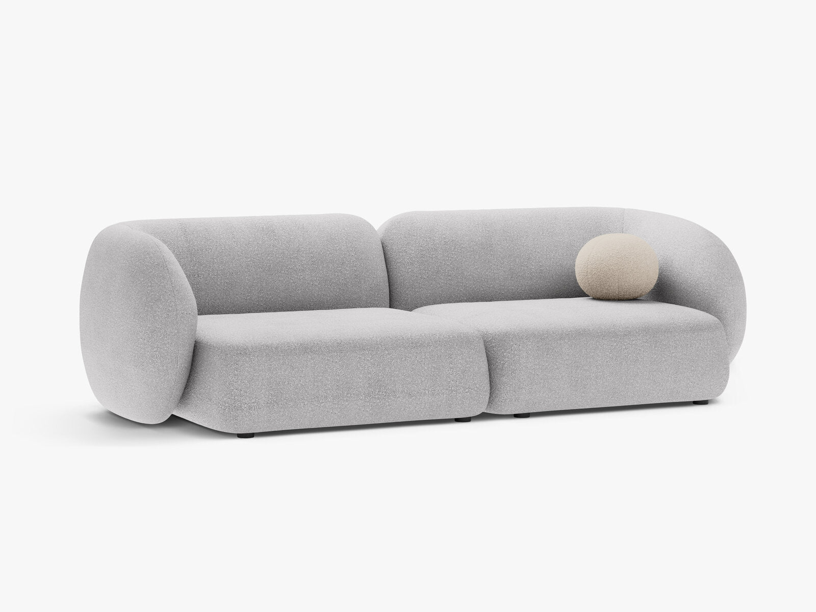 Micadoni Sofa Kate 4-Sitzer Boucle Baloo Hellgrau