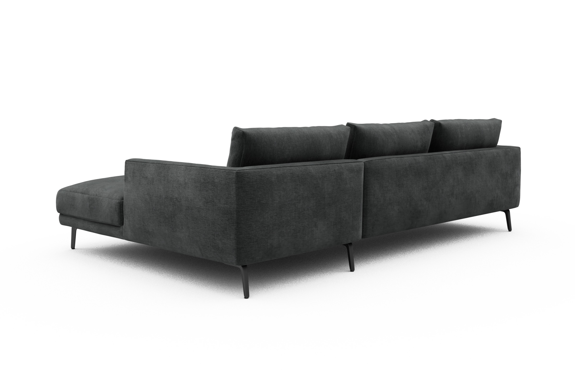 Ecksofa Karl Chaiselongue rechts mit 2,5-Sitzer Smooth-Deep-Warm-Grey