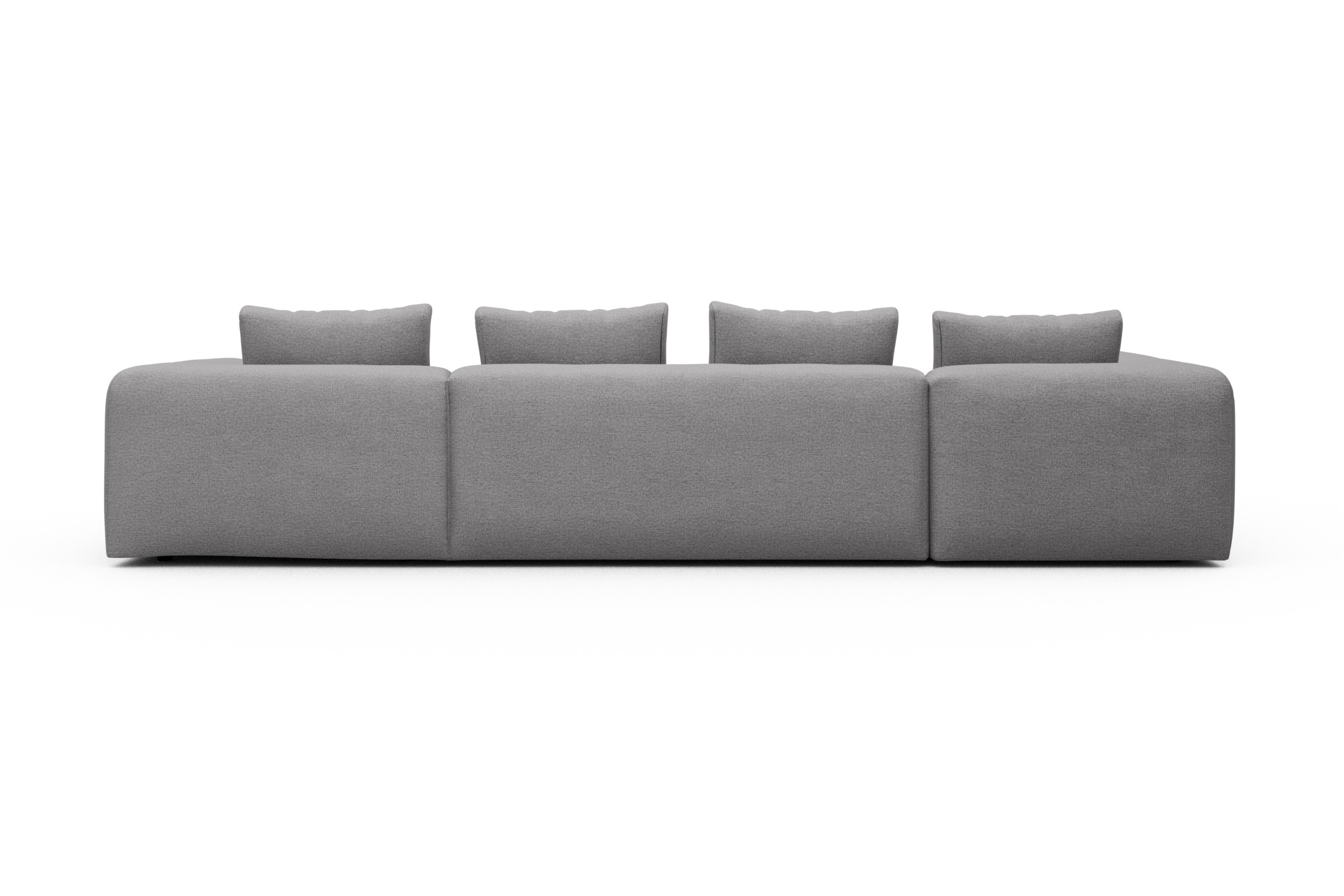 Wohnlandschaft Fred Chaiselongue rechts mit 2-Sitzer und lange Armlehne links Sama-Grey