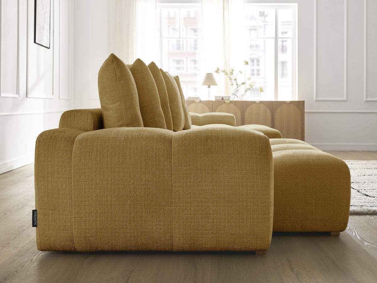 Bobochic Anakin Wohnlandschaft, 10 Kissen Strukturstoff Gelb