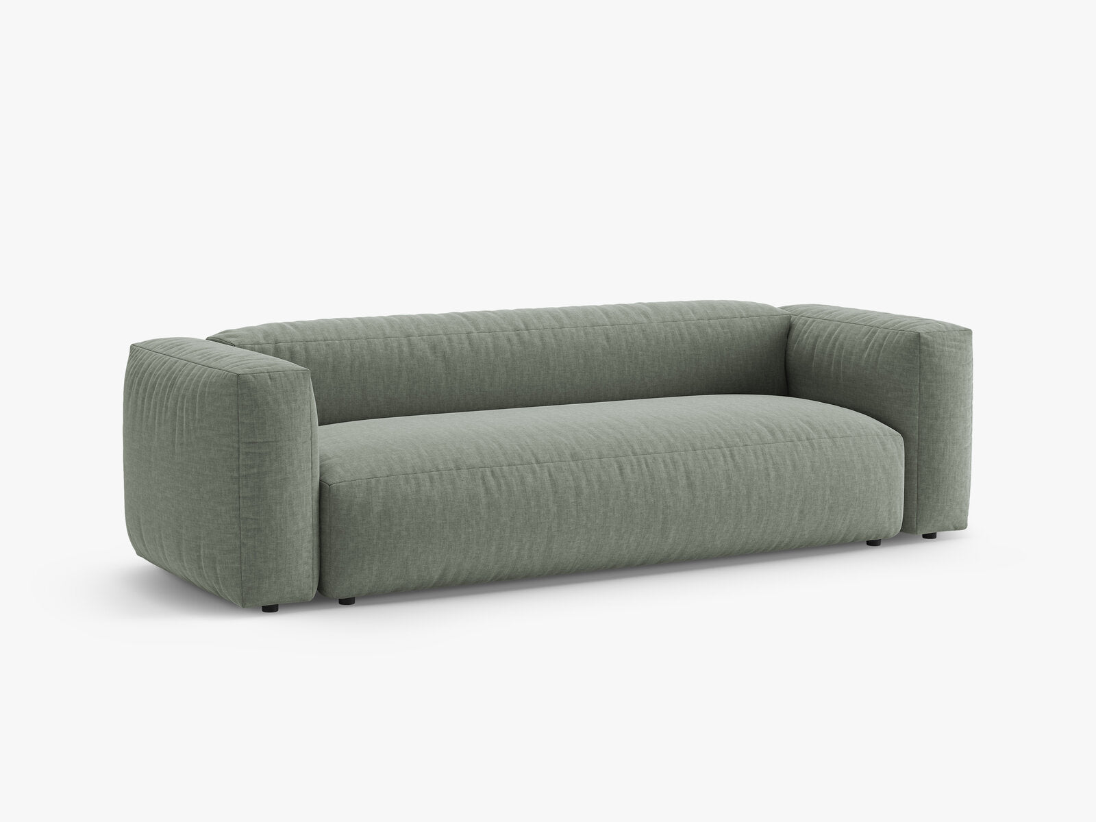 Micadoni Martina Sofa mit Bettfunktion Strukturierter Stoff Boston Moosgrün