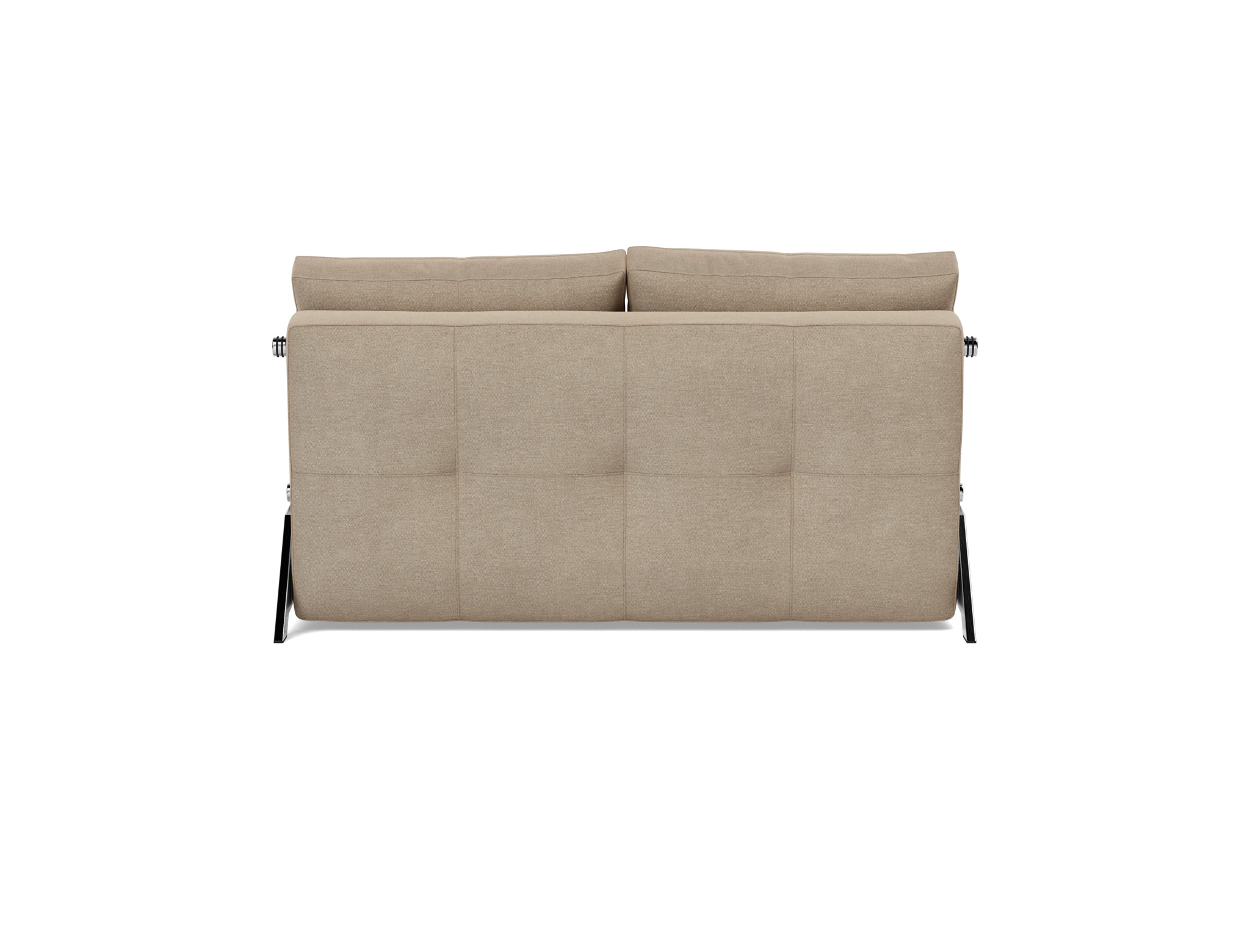 Schlafsofa Cubed 140 Flachgewebe Phobos 587-Mocha Beine Chrom