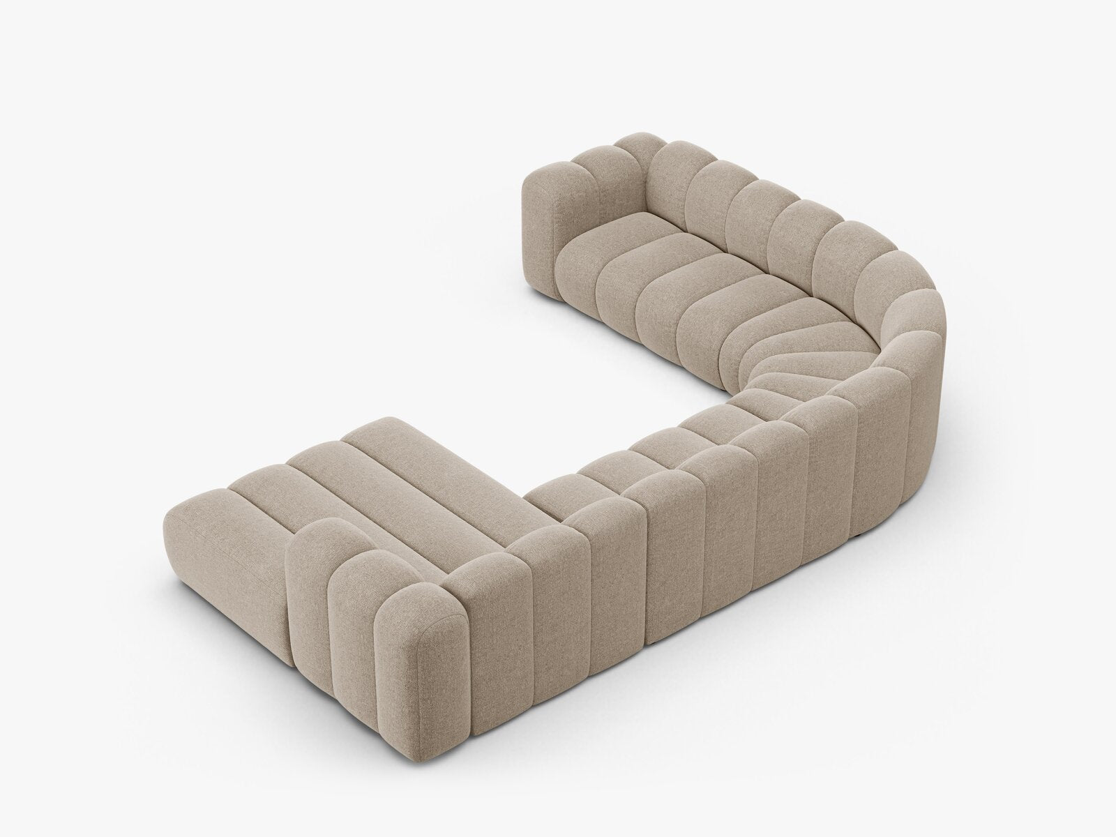 Micadoni Modulares Panorama Ecksofa Lupine 6-Sitzer Links Chenille Eden Dunkelbeige