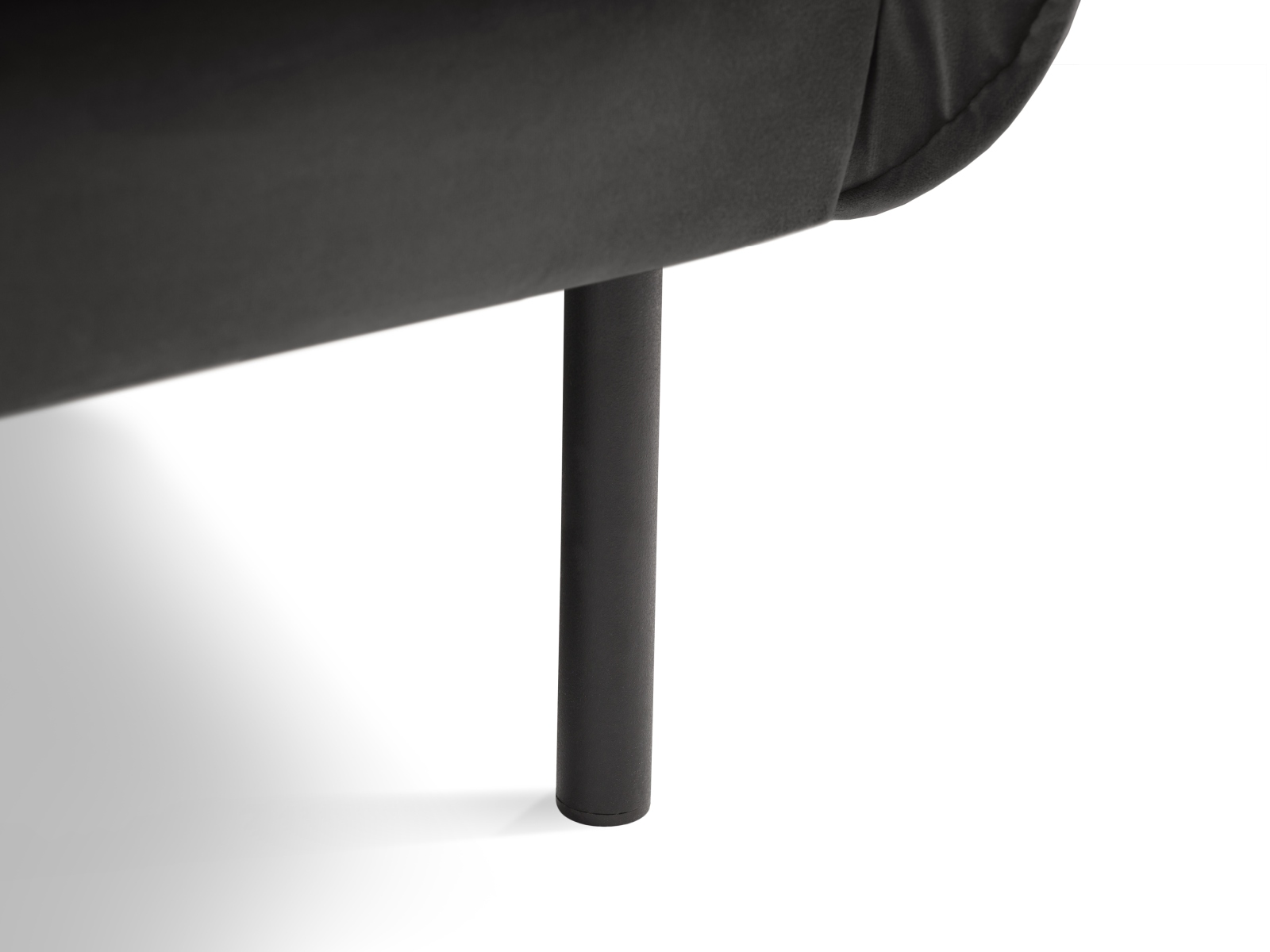 Cosmopolitan Design Sessel Vienna Samt Bluvel Dunkelgrau Melange Beine Schwarzes Metall