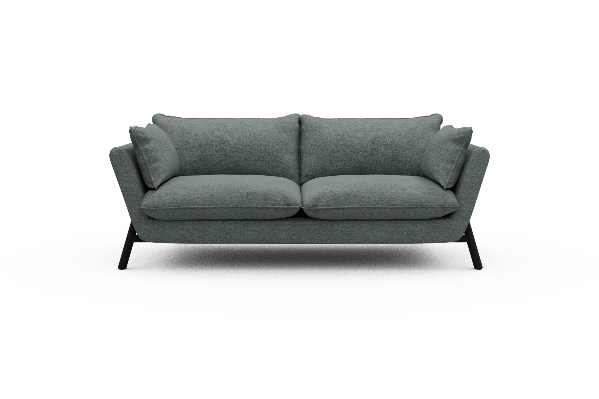 Skandi Home Sofa Emil PREMIUM 2-Sitzer Beinfarbe Eiche Schwarz Carreno-Ice-Blue moebelfaktor