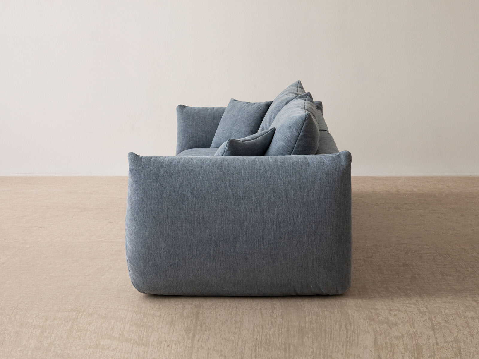 Micadoni Sofa Chris 4-Sitzer Strukturierter Stoff Gedämpftes Blau