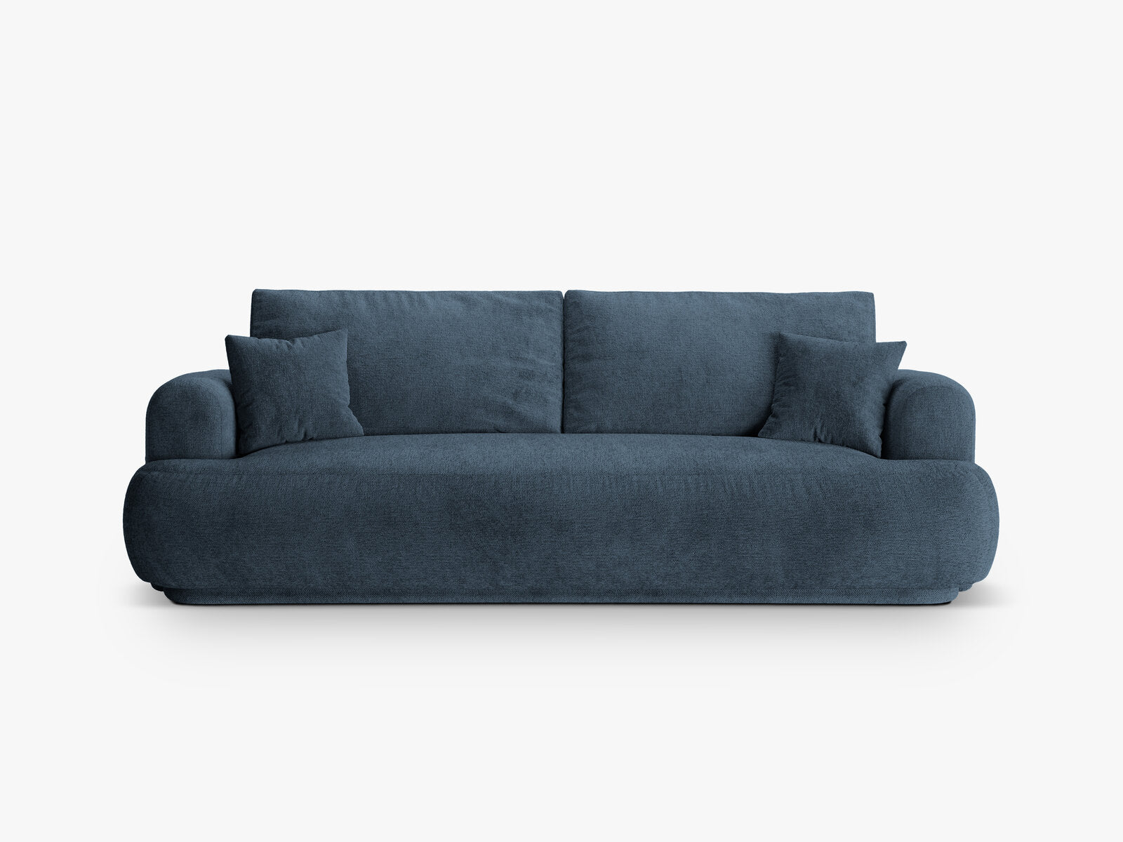 Micadoni Ella Schlafsofa 3-Sitzer mit Bettkasten Strukturierter Stoff Sorella Dunkelblau
