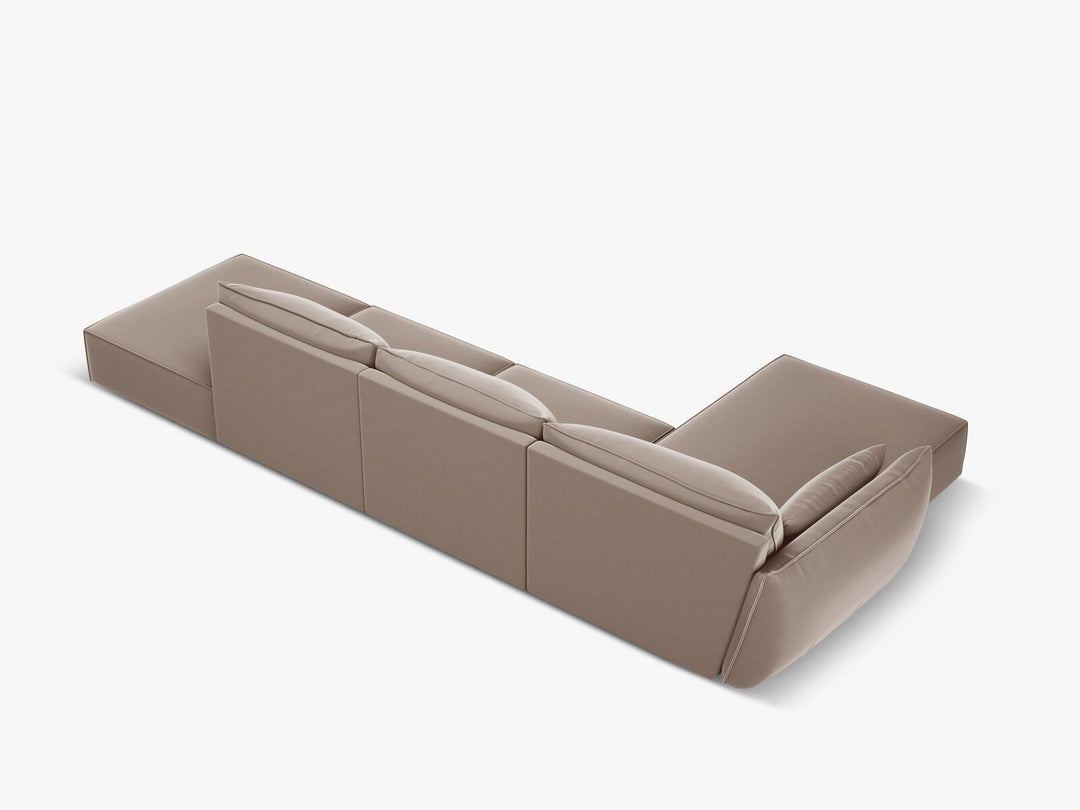 Micadoni Ecksofa Kaelle 5-Sitzer Links Samt Cappuccino