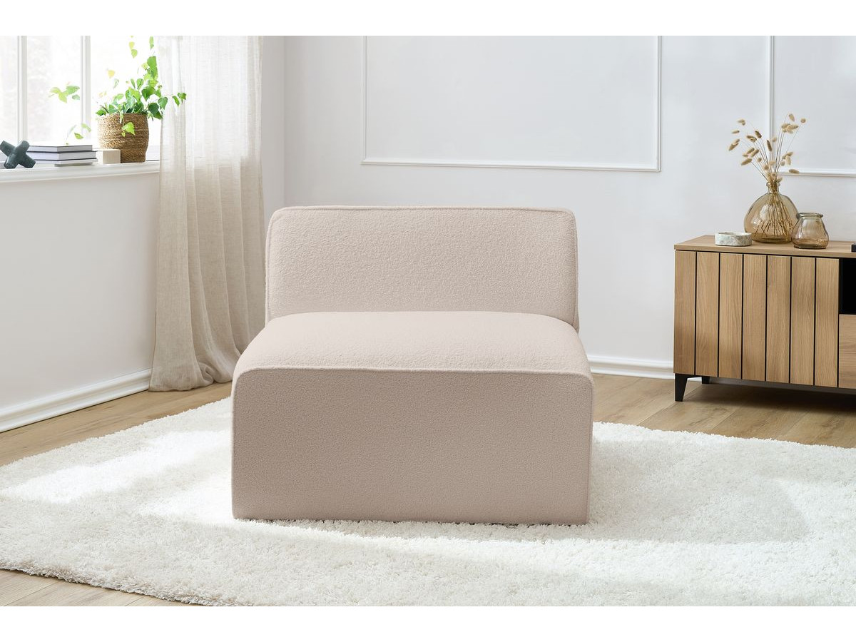 Bobochic Megeve Sofamodul 1-Sitzer Bouclé-Stoff Beige