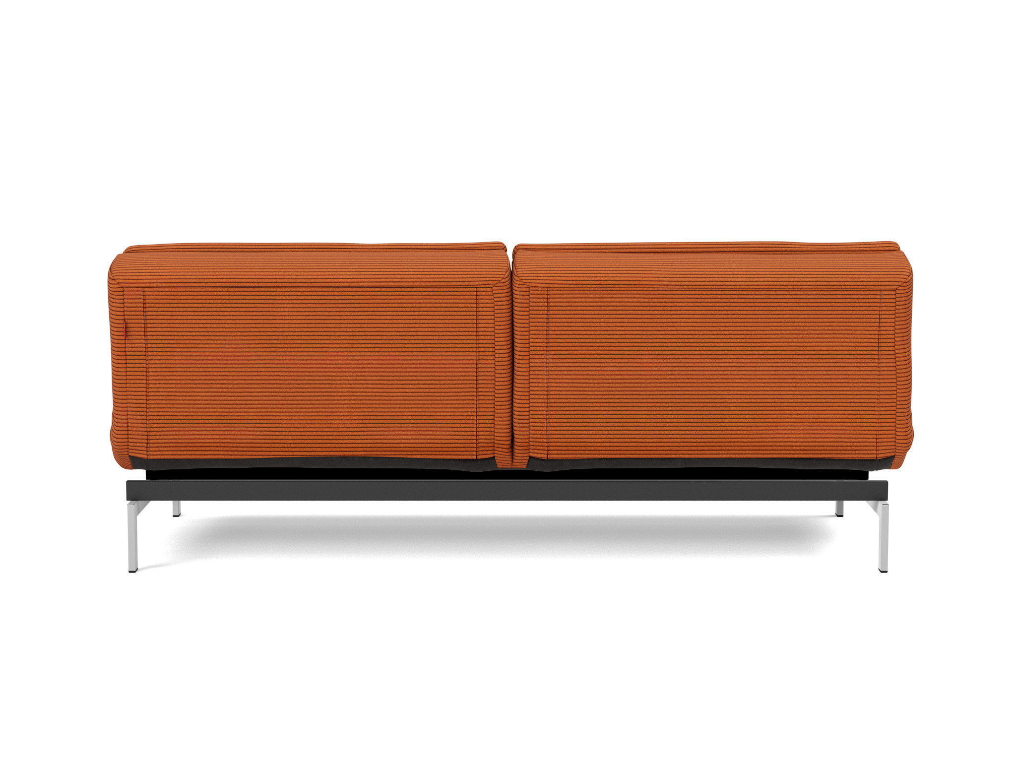 Schlafsofa Dublexo Kord Corduroy 595-Burnt-Orange Beine Chrom