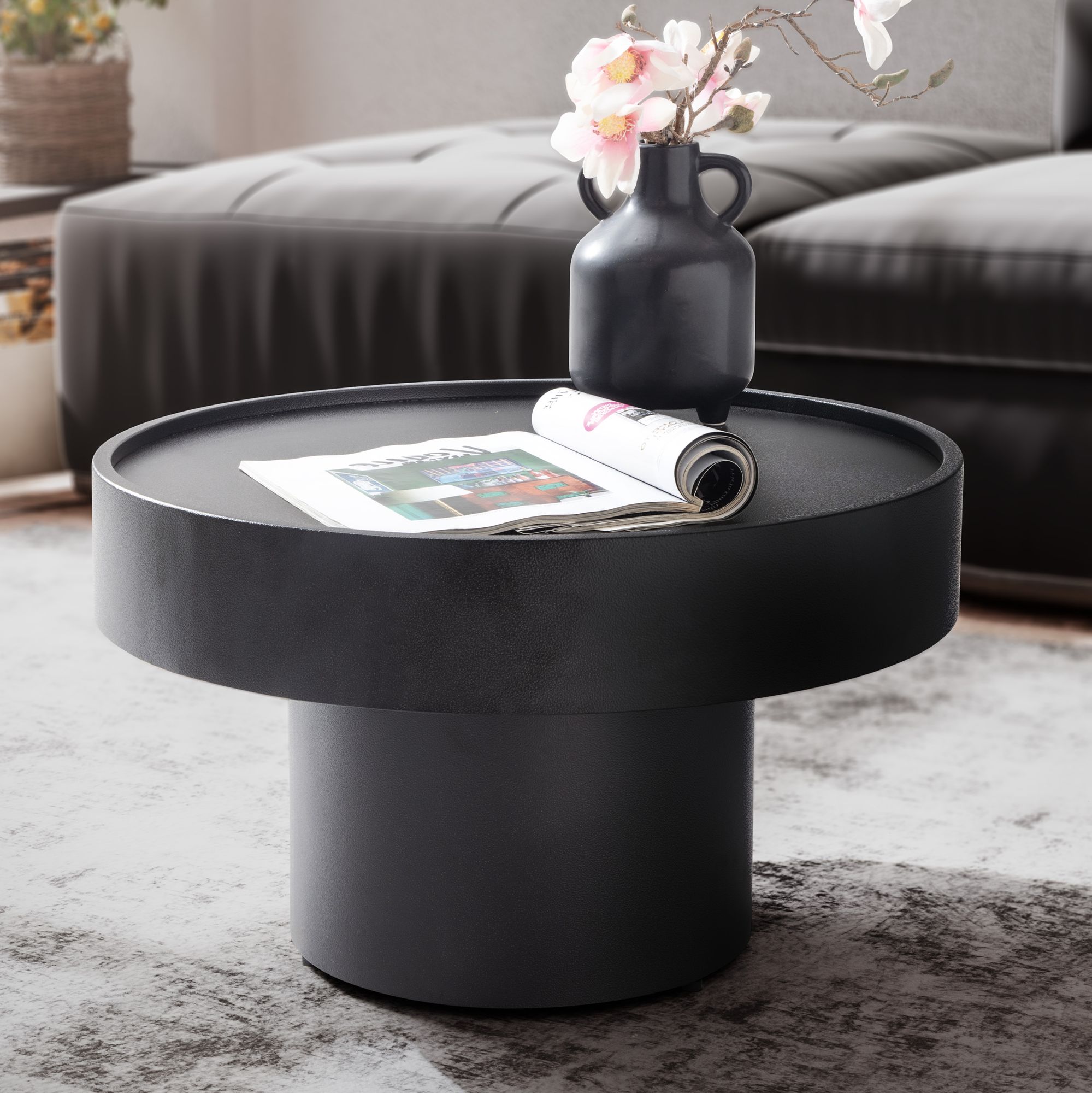 Couchtisch Bjarkoy Metall Schwarz Ø 60 cm