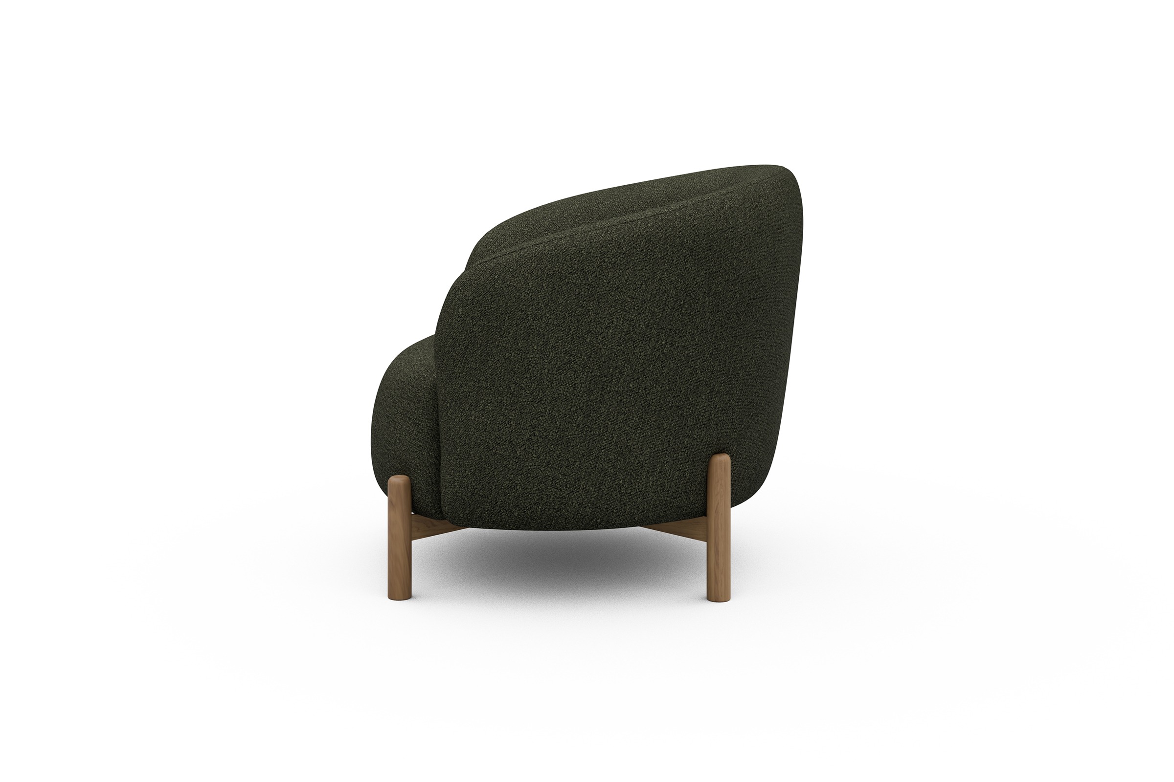 Sessel Ronda Holzbeine Eiche Natur Boucle-Forest-Green