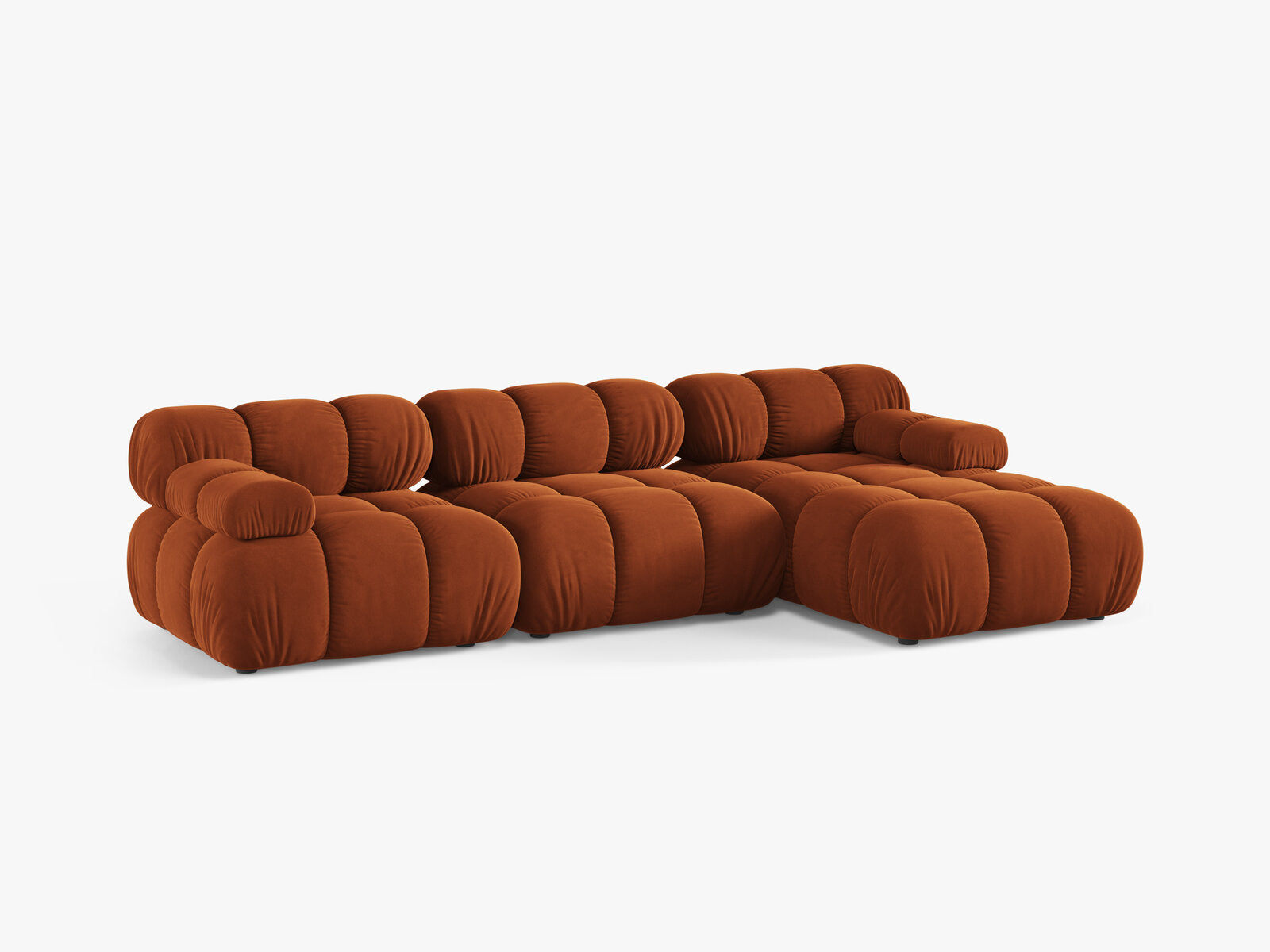 Micadoni Modulares Ecksofa Bellis 4-Sitzer Rechts Samt Bluvel Terrakotta