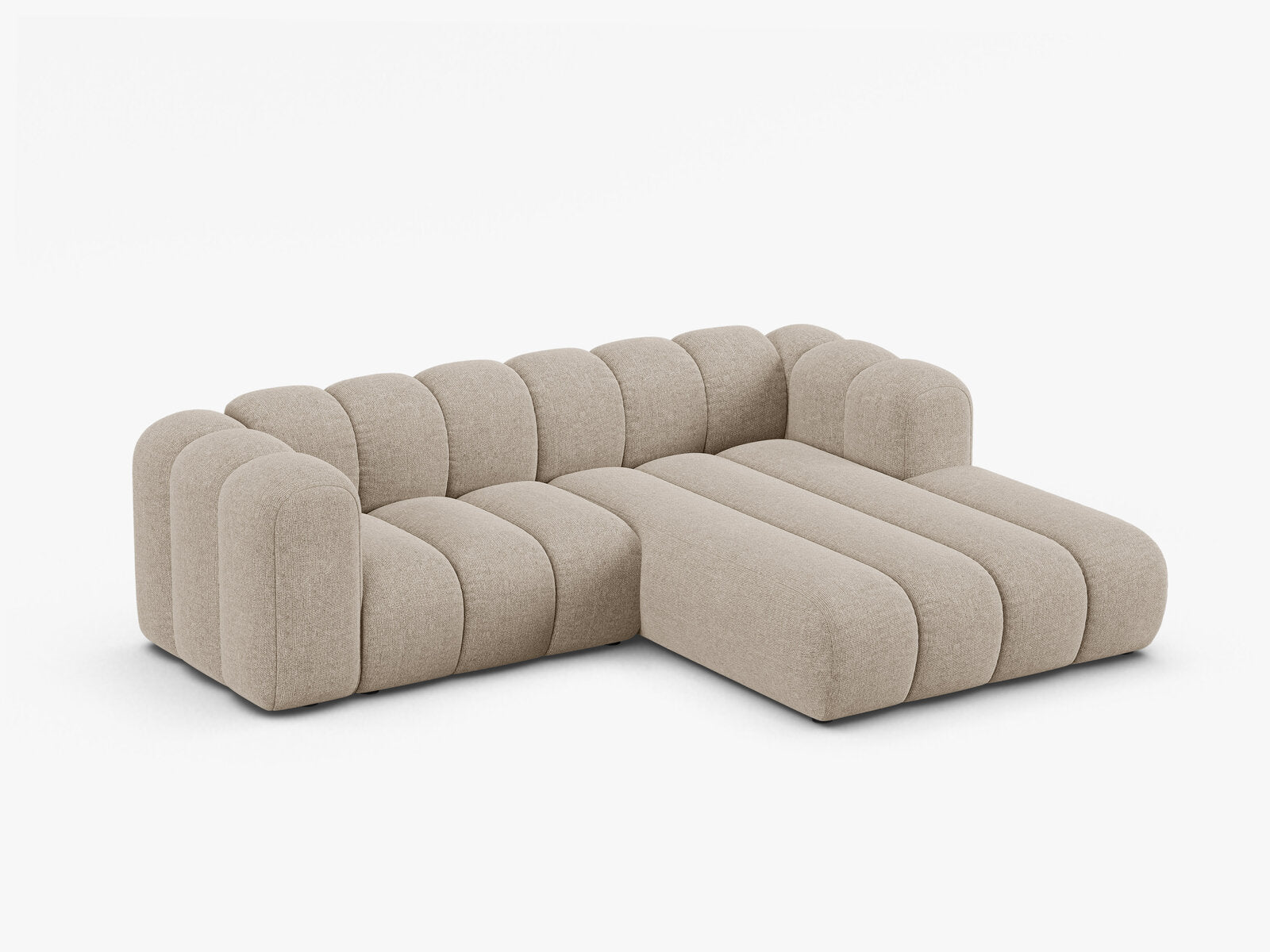 Micadoni Modulares Ecksofa Lupine 3-Sitzer Rechts Chenille Eden Dunkelbeige