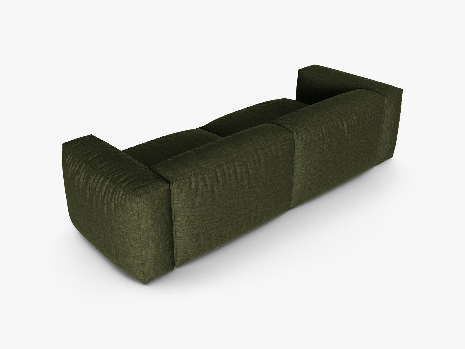 Micadoni Sofa Martina 3-Sitzer 90cm Sitztiefe Strukturierter Stoff Boston Grün