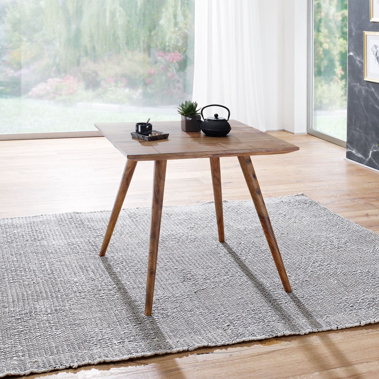 Esstisch Bindal Massivholz Dunkelbraun 80 × 80 cm