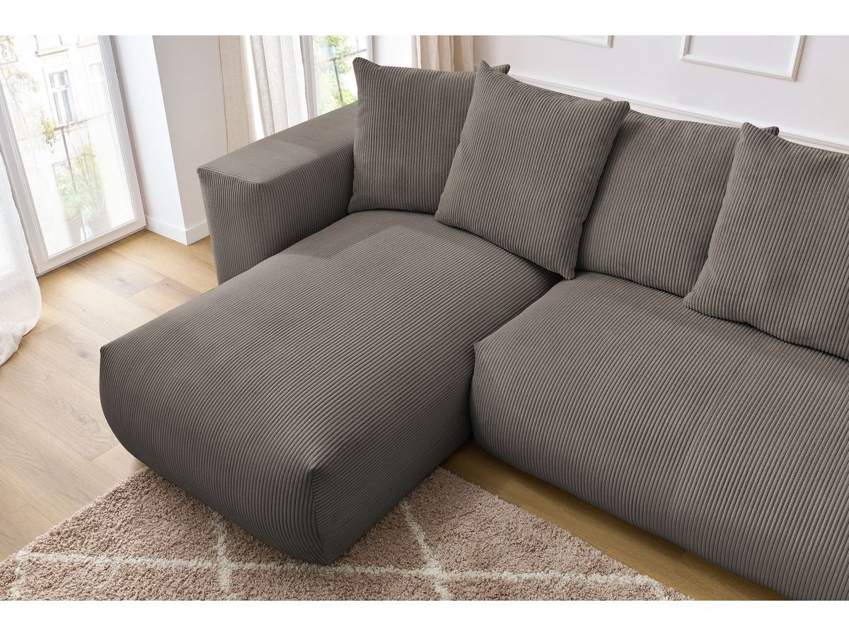 Bobochic Voltaire Wohnlandschaft 356 × 214 cm Cordsamt Taupe Ecke links