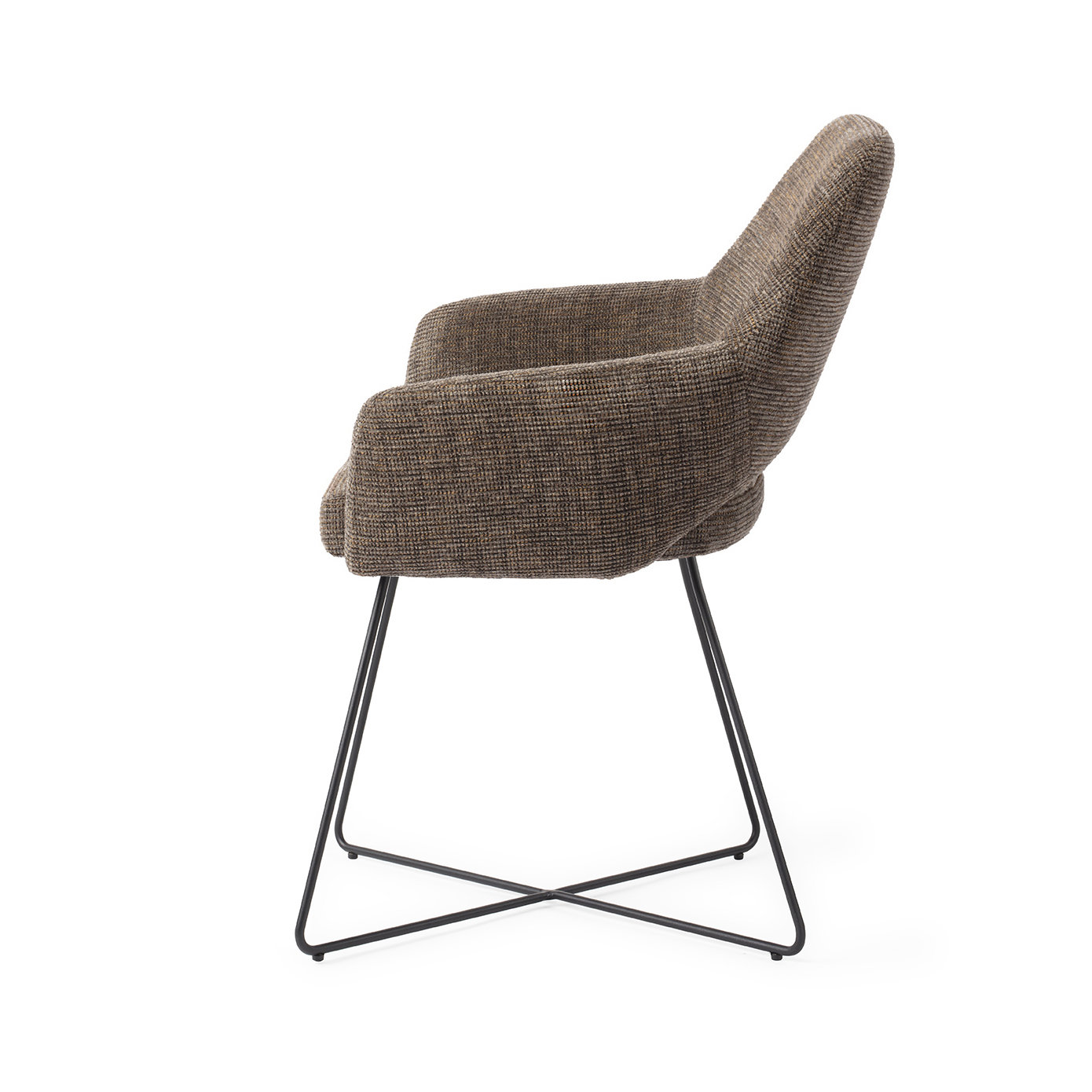 Jesper Home Esszimmerstuhl Yanai Checked Chestnut Cross Schwarz