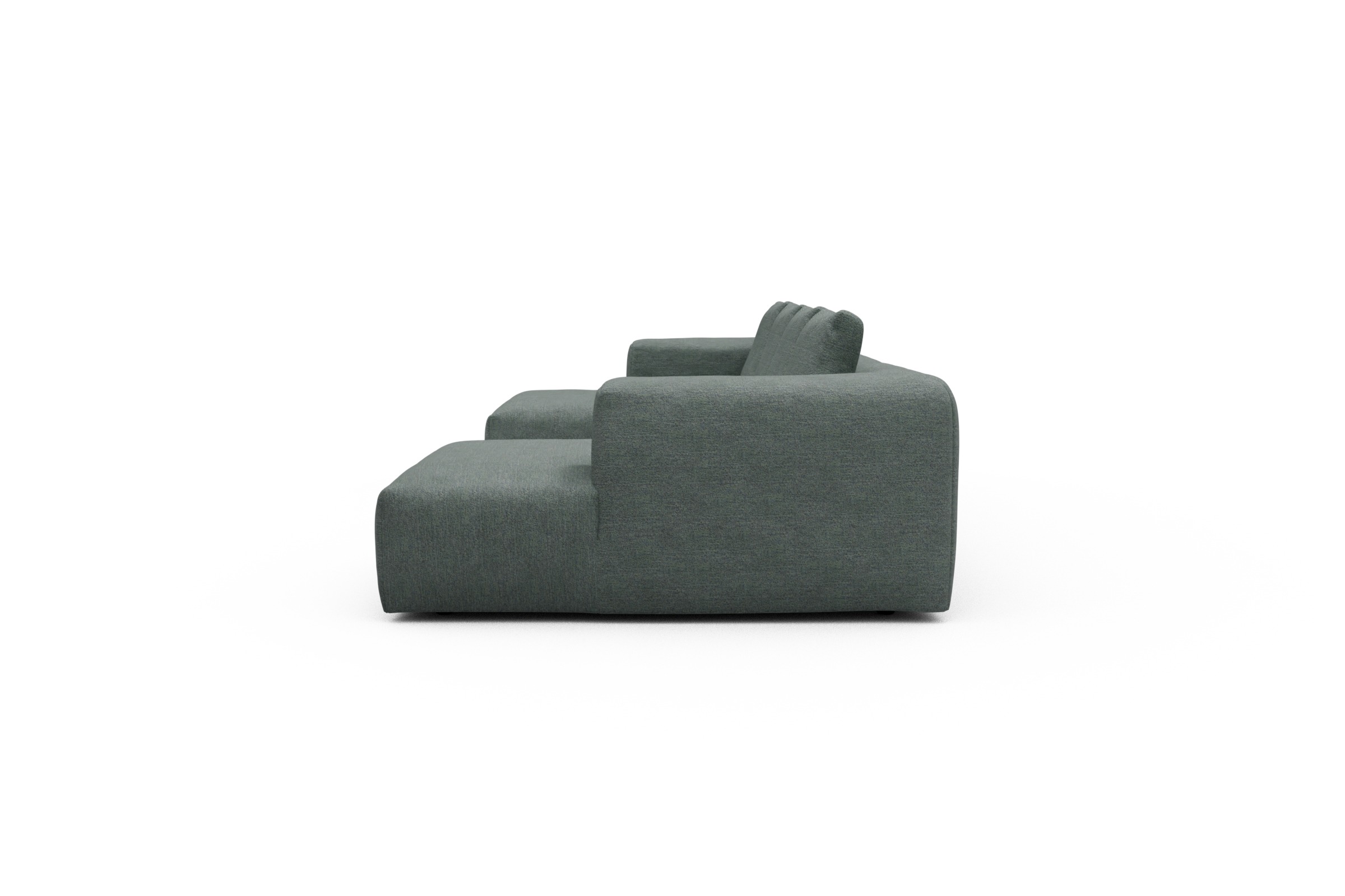 Wohnlandschaft Fred mit 2-Sitzer und Chaiselongue beidseitig Carreno-Ice-Blue