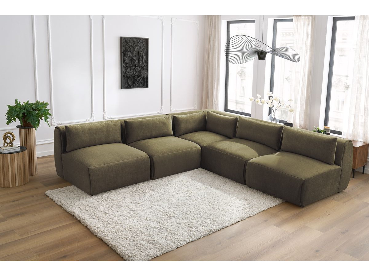 Bobochic Jeanne Ecksofa 299 × 299 cm Samt Grün