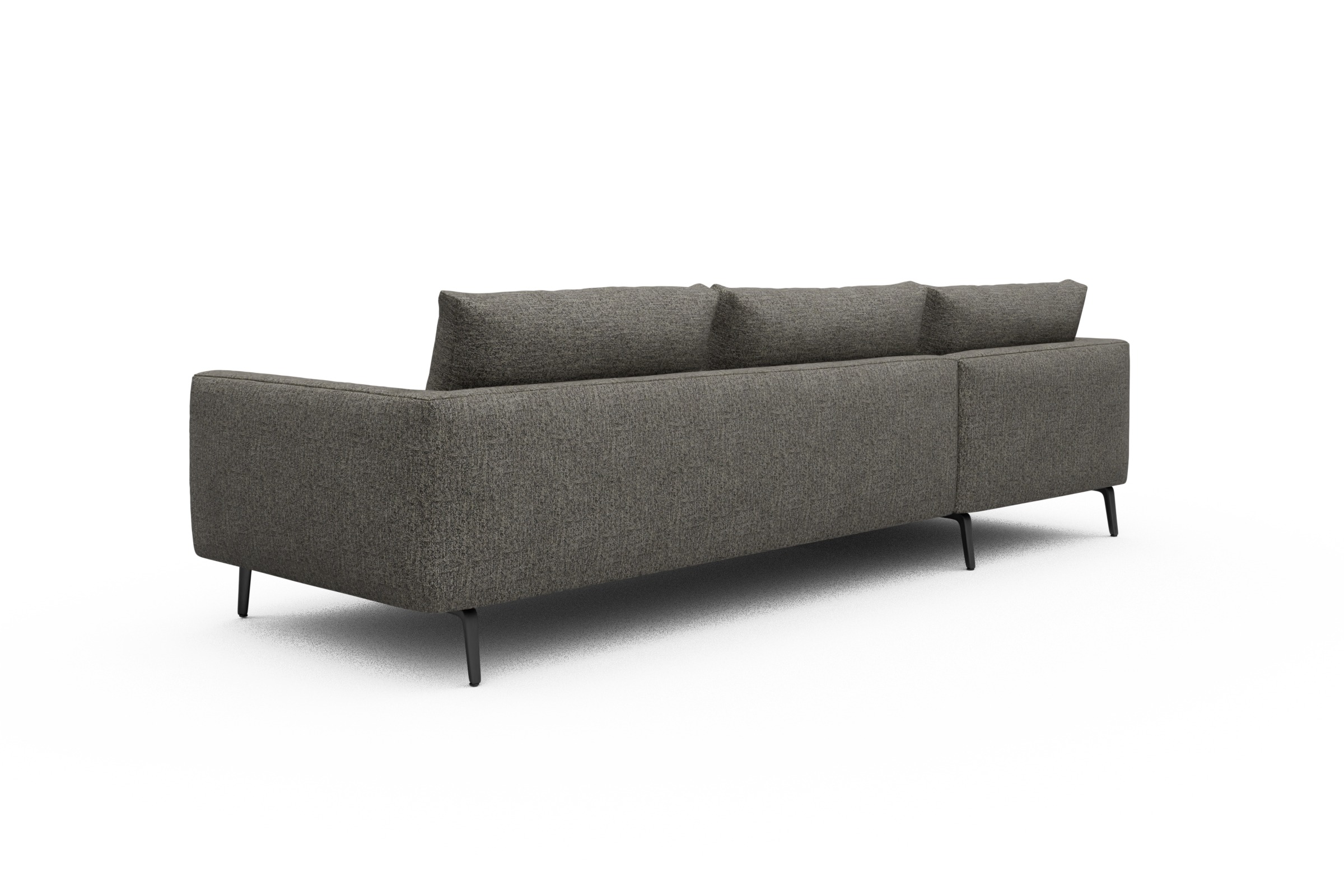 Ecksofa Karl Chaiselongue links mit 2,5-Sitzer Carreno-Sepie-Brown