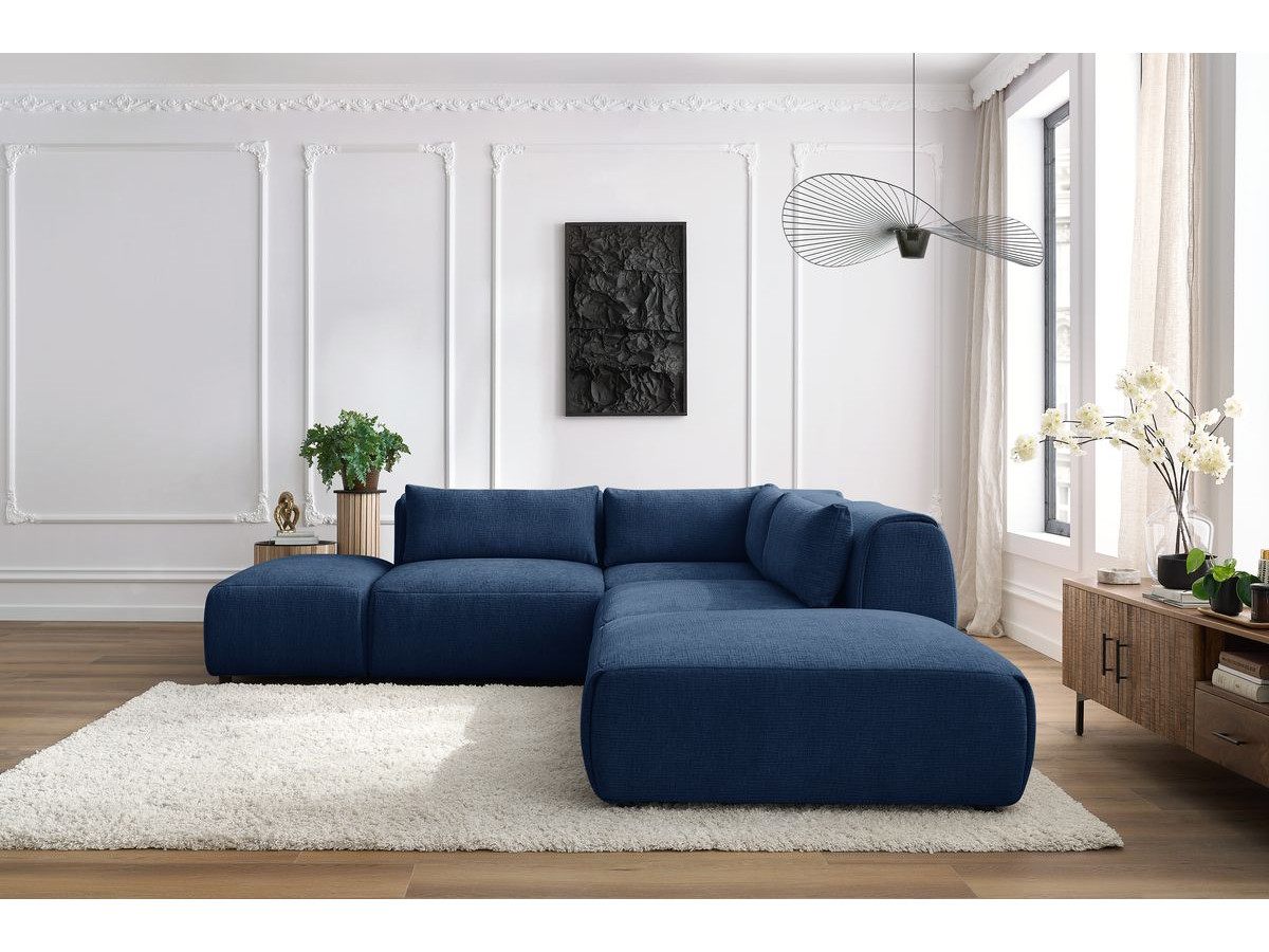 Bobochic Jeanne Ecksofa 271 × 300 cm Strukturstoff Dunkelblau