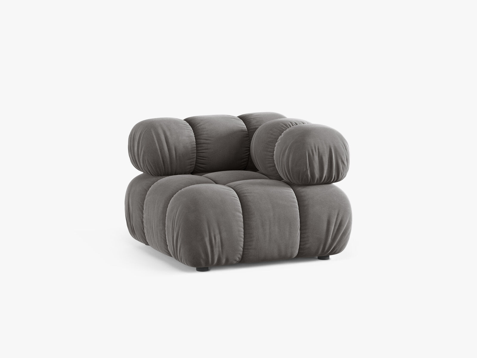 Micadoni symmetrisches Eckmodul Bellis Samt Bluvel Hellgrau