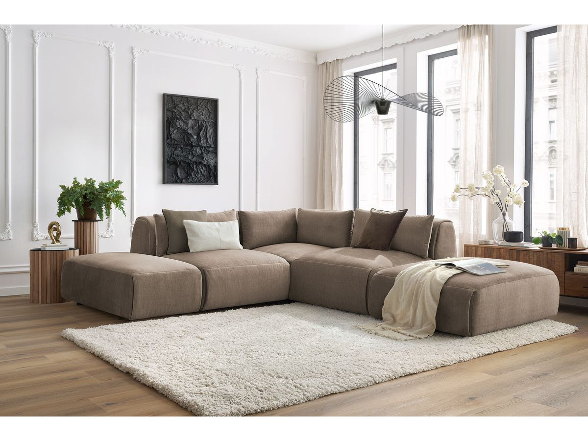 Bobochic Jeanne Ecksofa 271 × 300 cm Samt Taupe