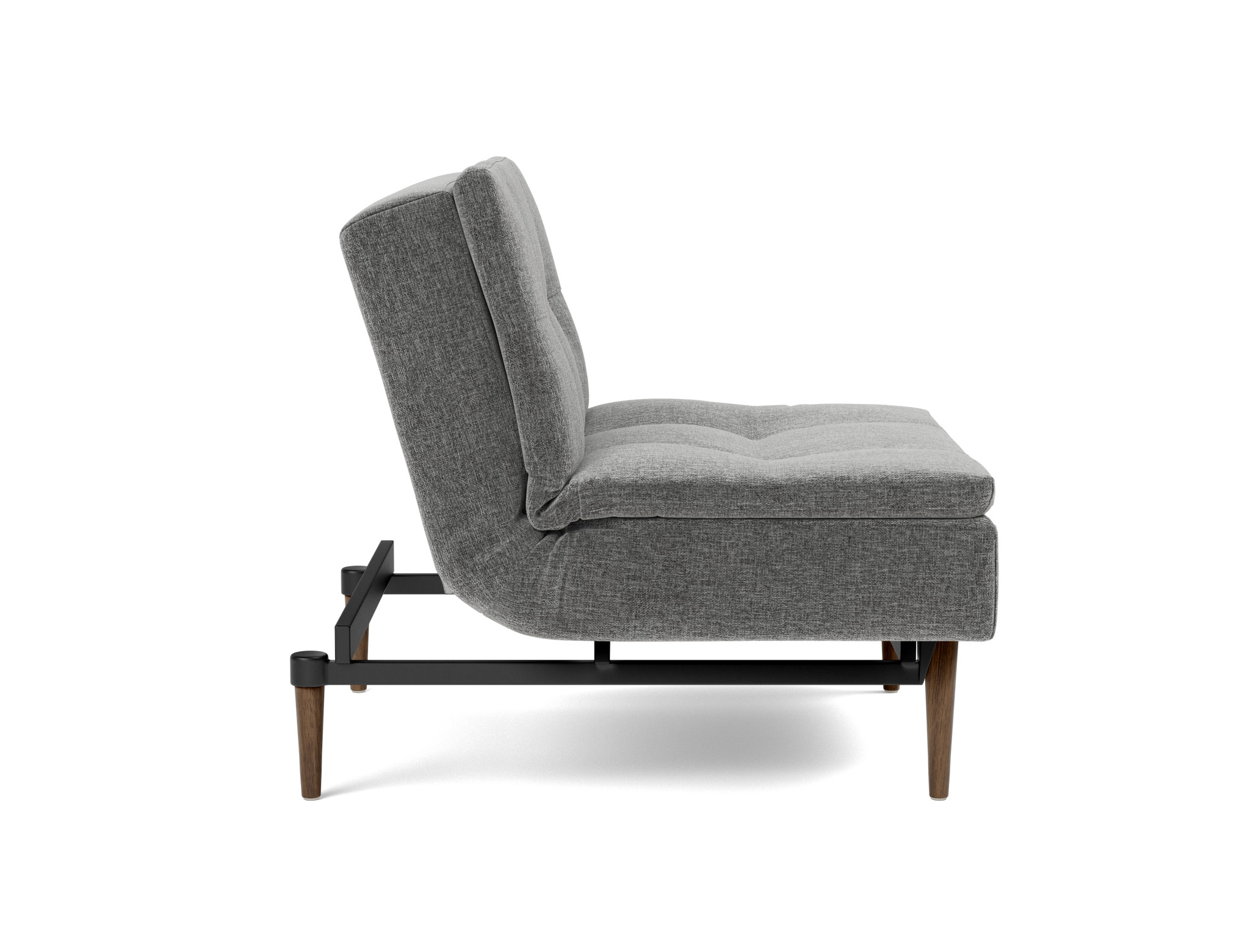 Sessel Dublexo Strukturierter Stoff Twist 563-Charcoal Beine Styletto Eiche dunkel