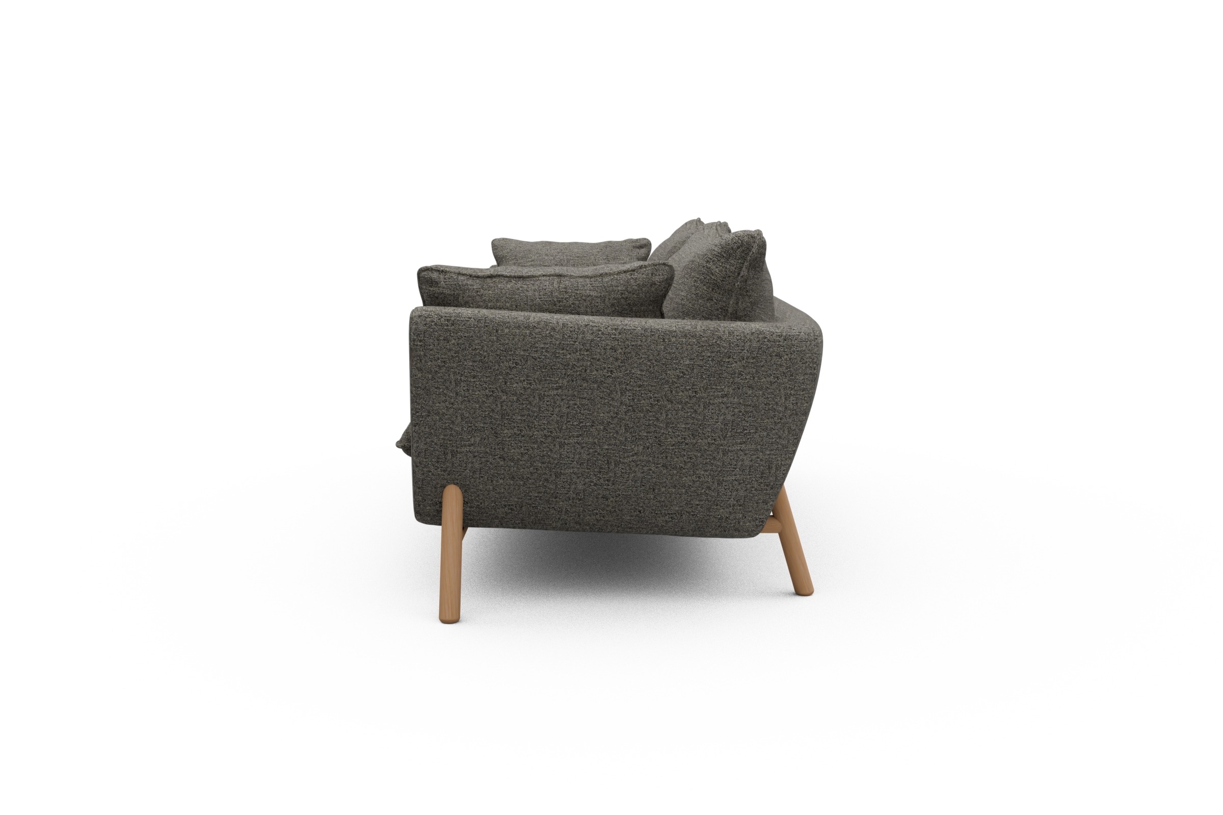 Sofa Emil PREMIUM 3-Sitzer Beinfarbe Eiche Natur Carreno-Sepie-Brown