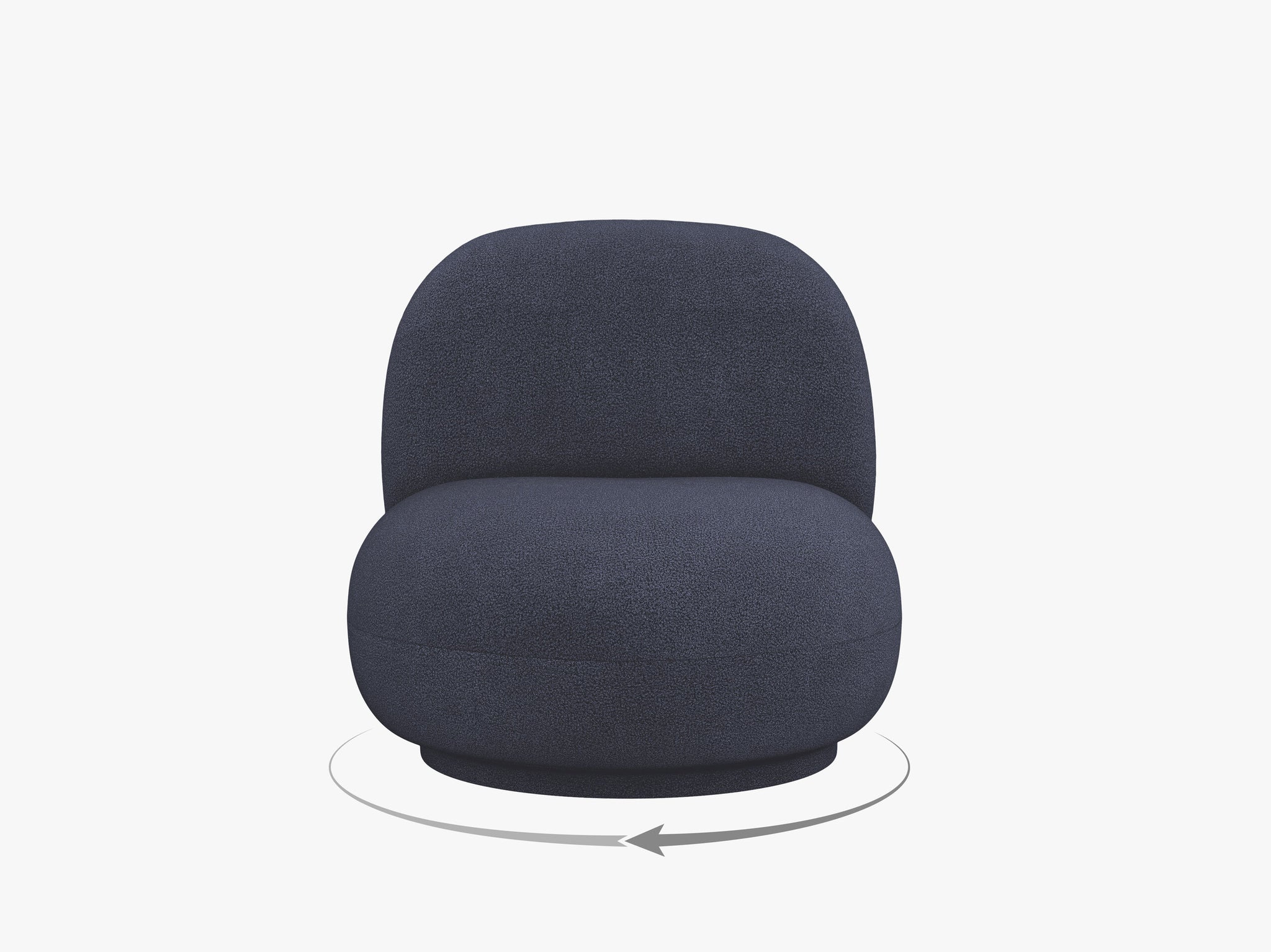 Micadoni Drehbarer Sessel Chuck Boucle Dunkelblau