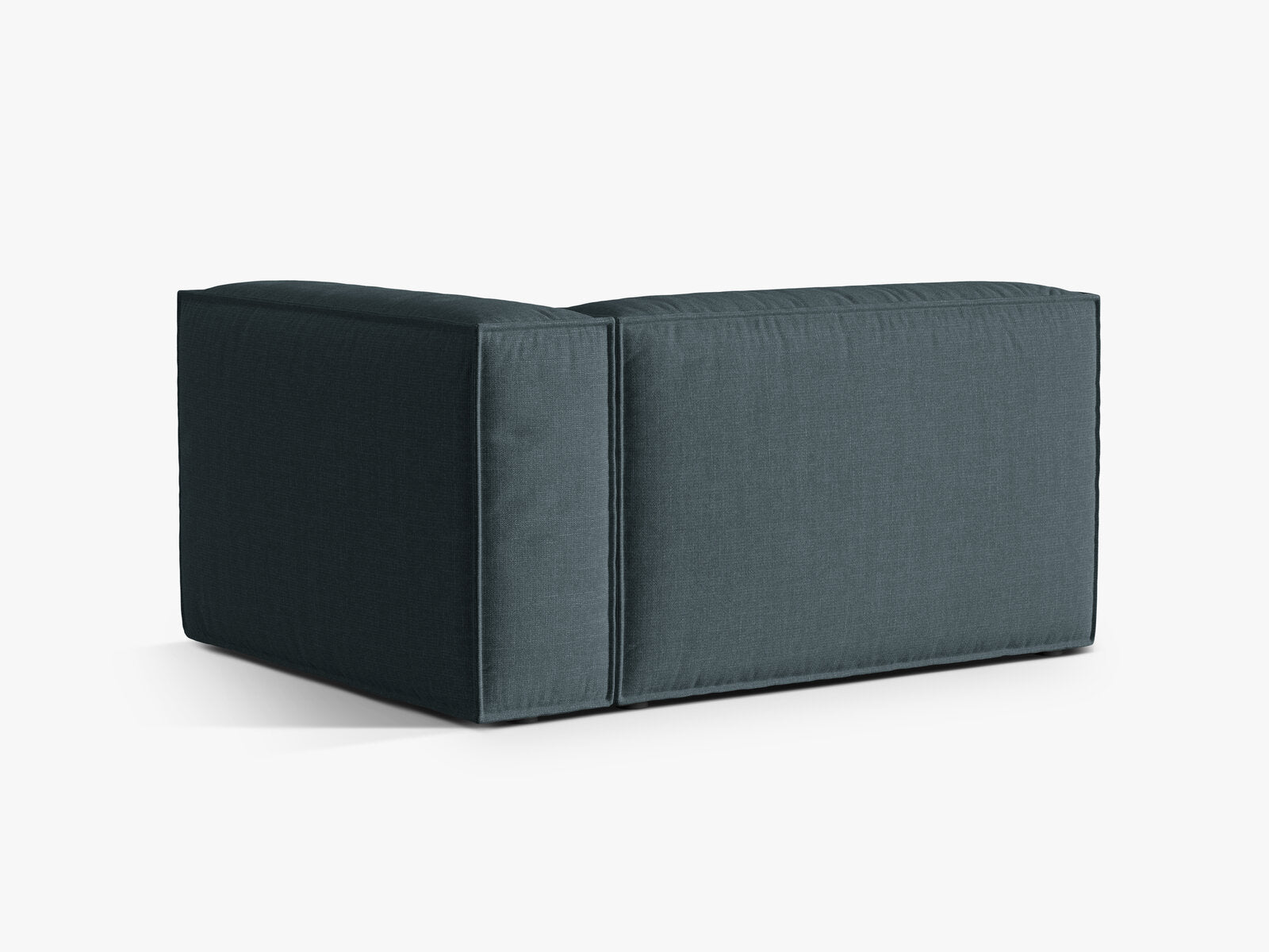 Micadoni Eckmodul Nuria 2-Sitzer Strukturierter Stoff Liberty Dunkel Petrol Rechts